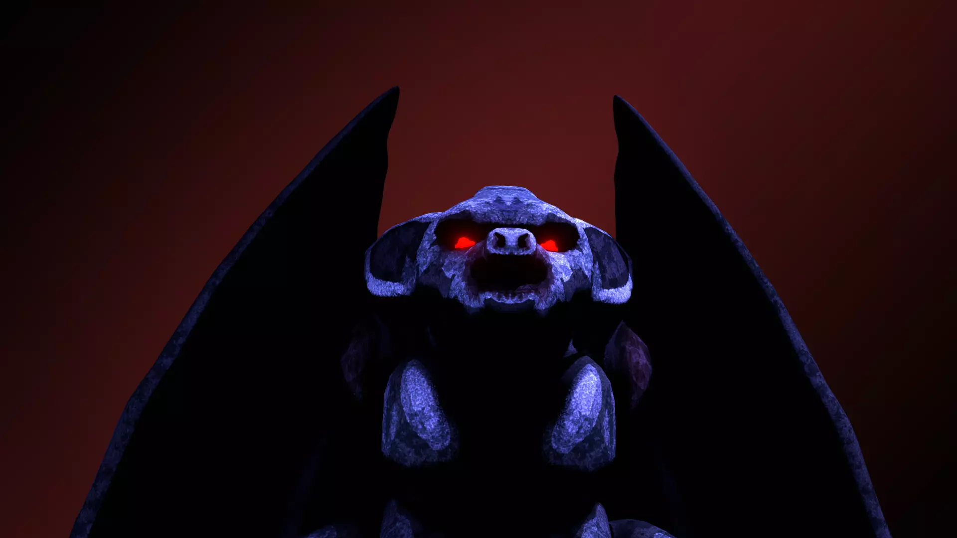 Gothic Gargoyle Statue Stylized Creature for Dark Fantasy Scene 3D model_5