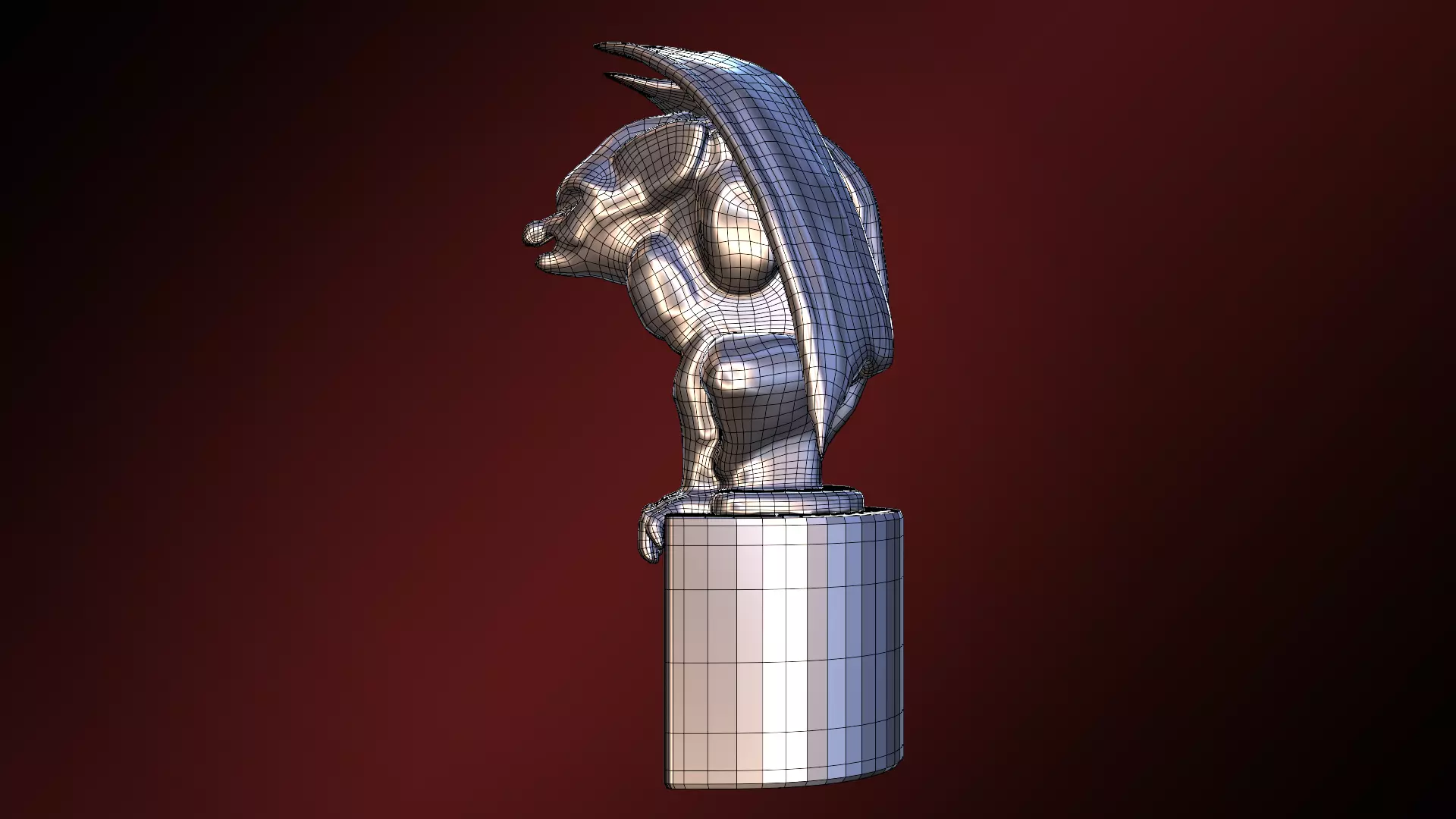 Gothic Gargoyle Statue Stylized Creature for Dark Fantasy Scene 3D model_7