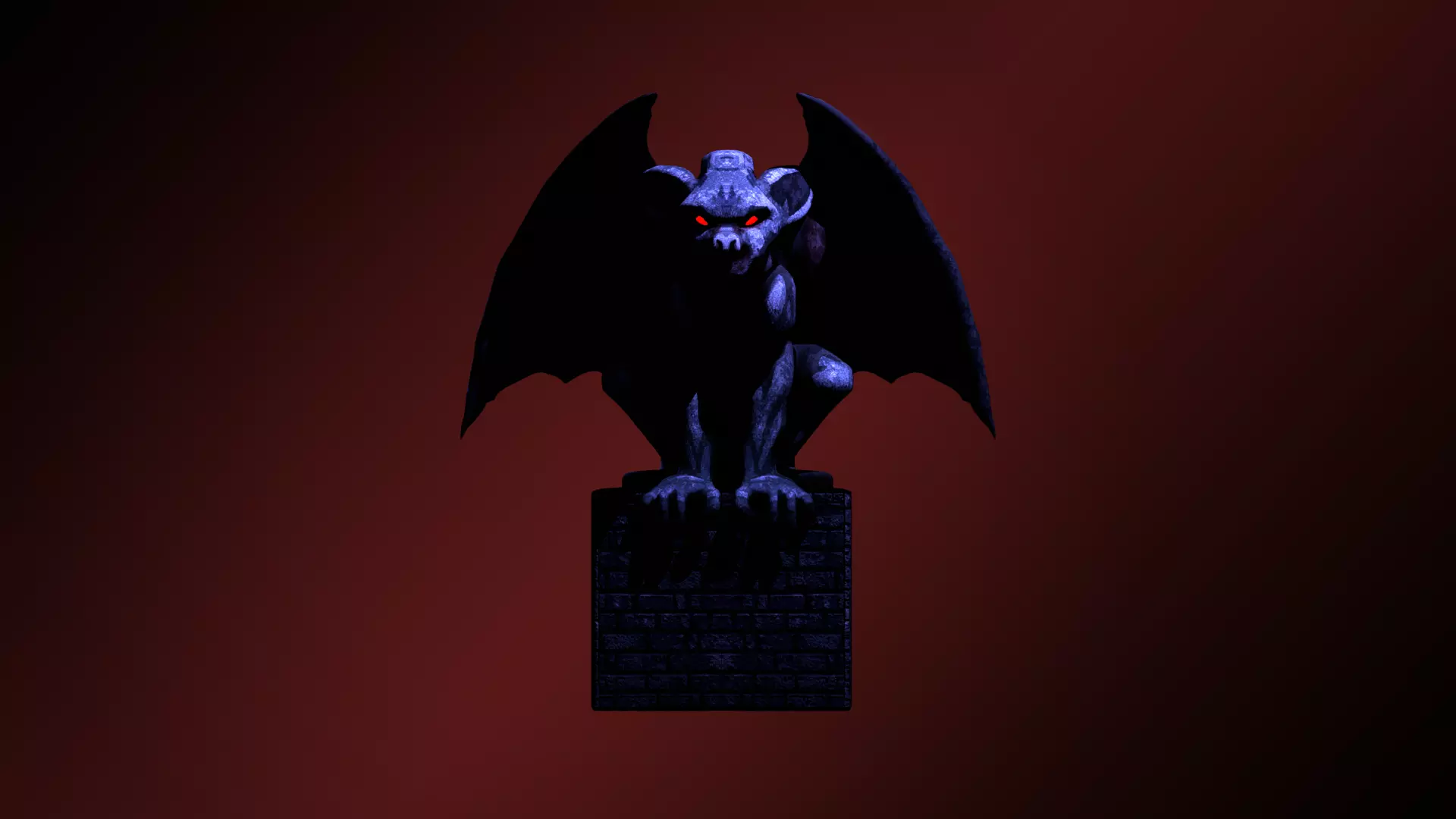 Gothic Gargoyle Statue Stylized Creature for Dark Fantasy Scene 3D model_2