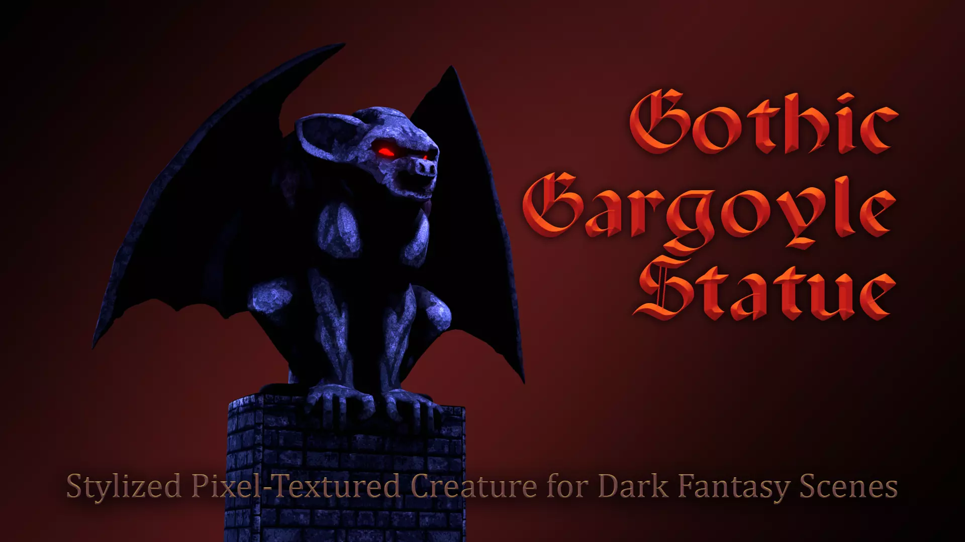 Gothic Gargoyle Statue Stylized Creature for Dark Fantasy Scene 3D model_0