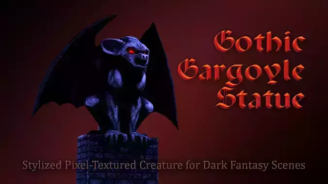 Gothic Gargoyle Statue Stylized Creature for Dark Fantasy Scene