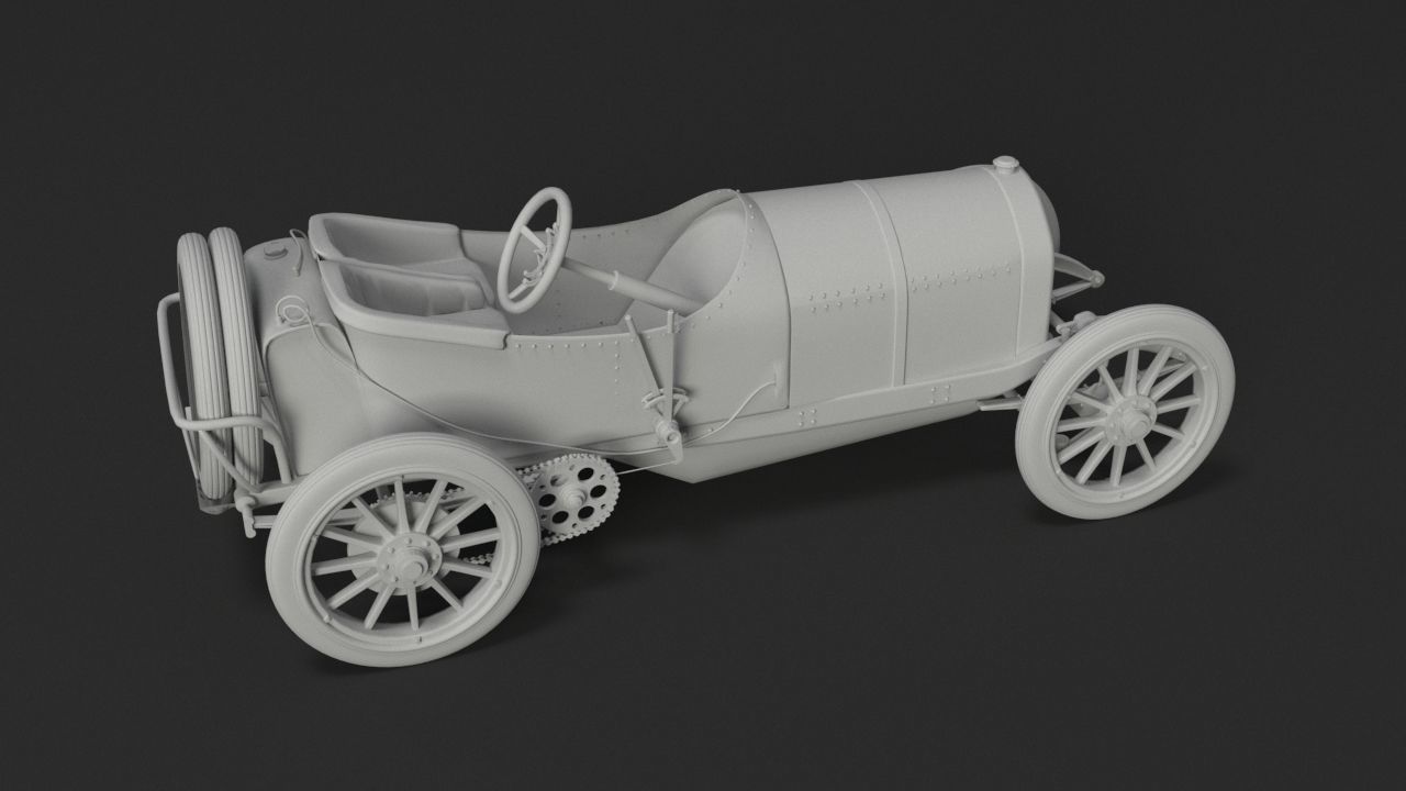Mercedes GP 1908 oldtimer 3D model_8