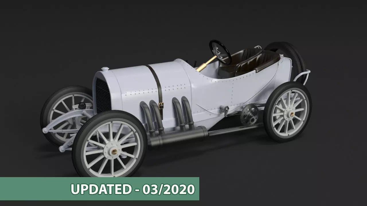 Mercedes GP 1908 oldtimer 3D model_0