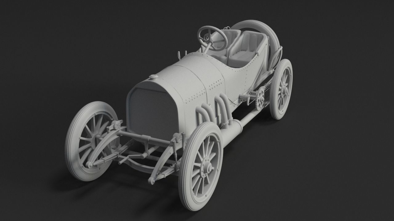 Mercedes GP 1908 oldtimer 3D model_5