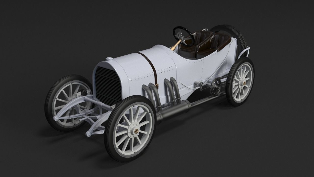 Mercedes GP 1908 oldtimer 3D model_2