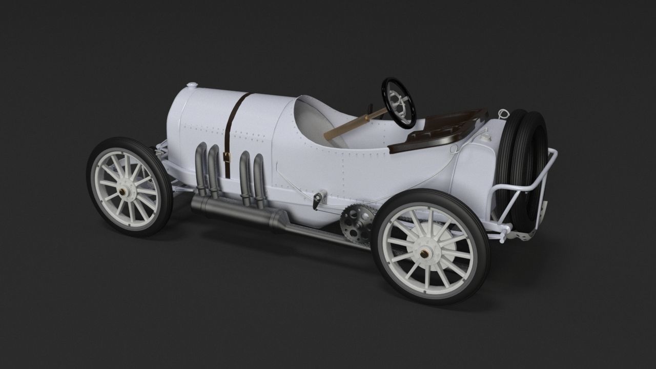 Mercedes GP 1908 oldtimer 3D model_3