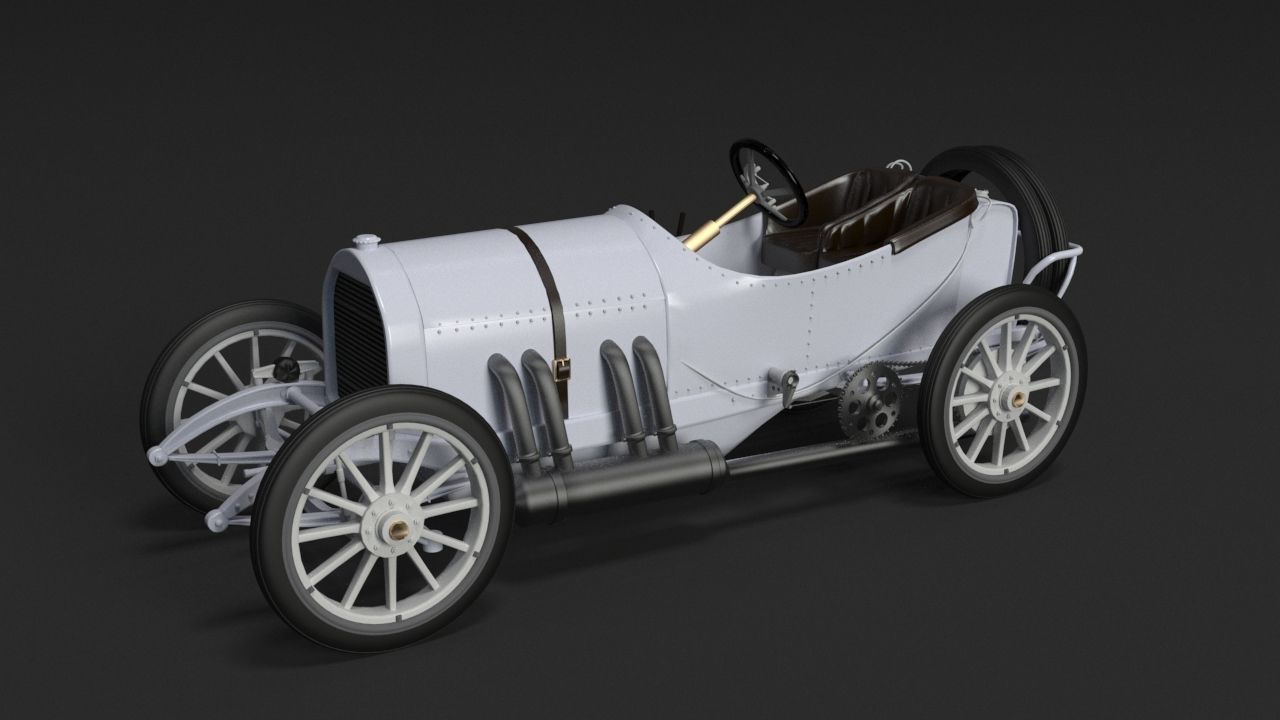 Mercedes GP 1908 oldtimer 3D model_1