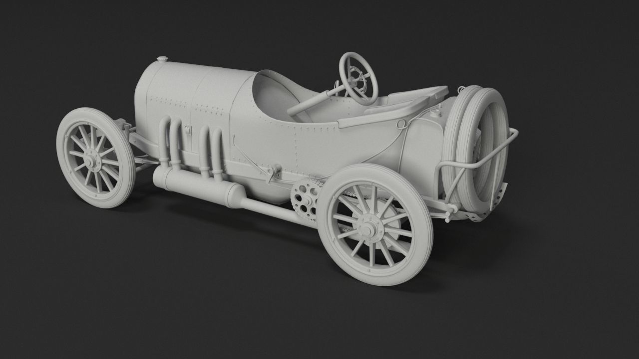 Mercedes GP 1908 oldtimer 3D model_7