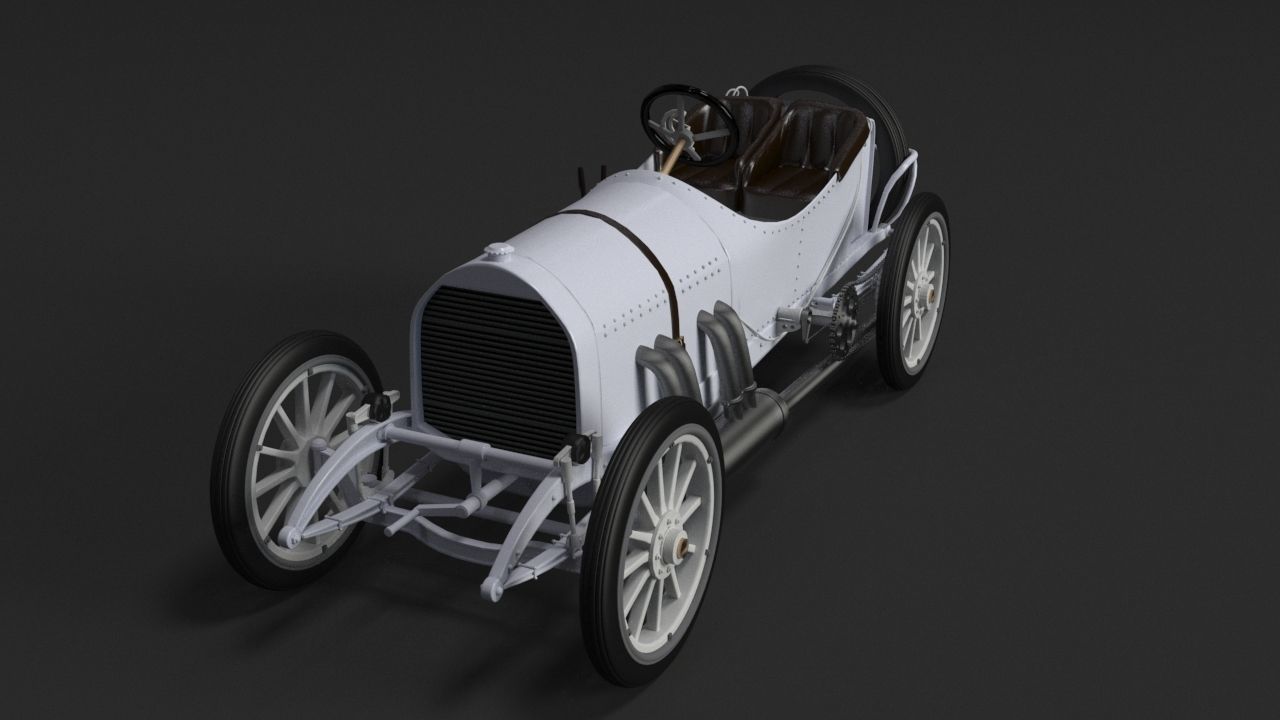 Mercedes GP 1908 oldtimer 3D model_4