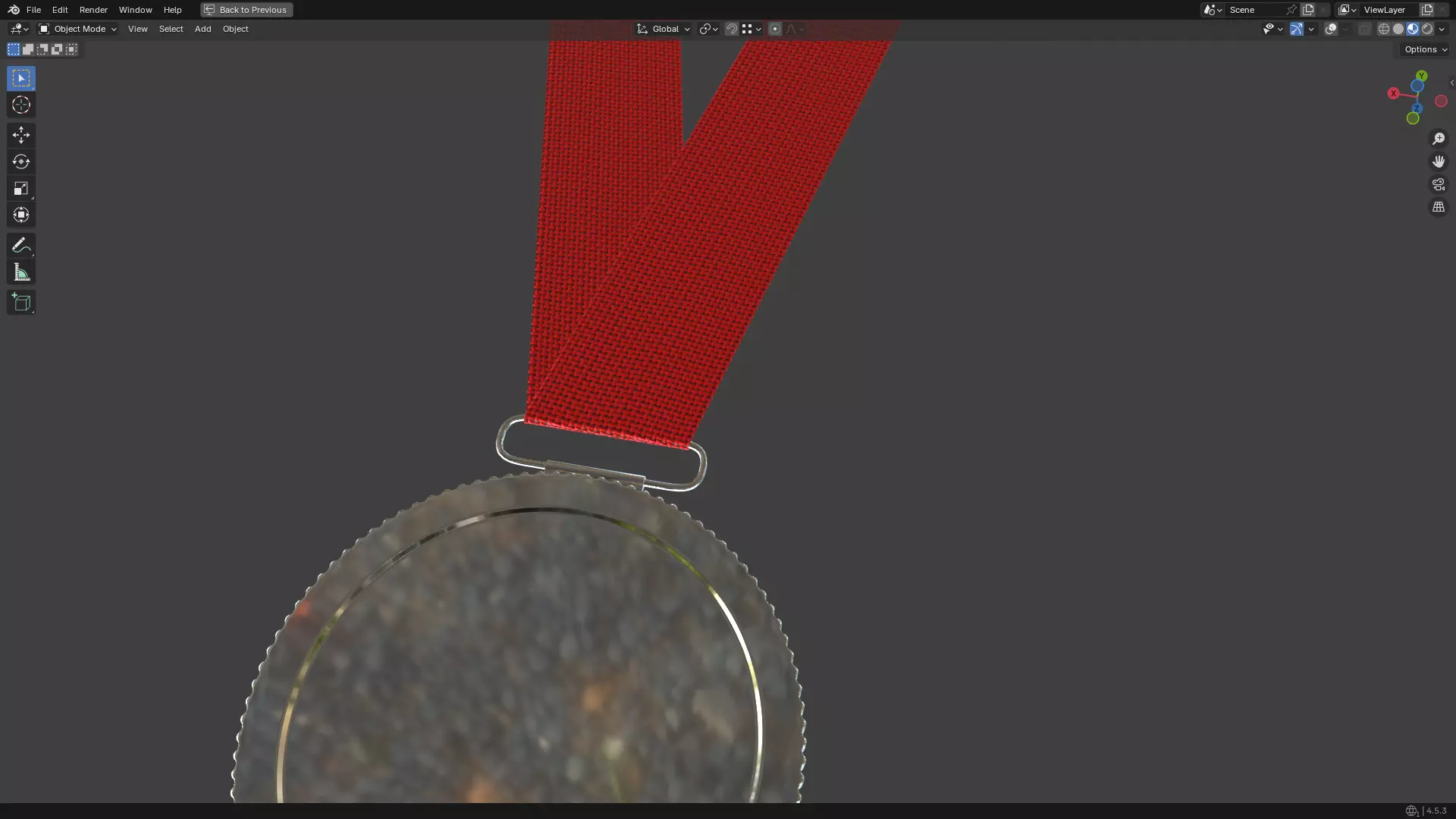 Silver Medal PBR 3D model_24