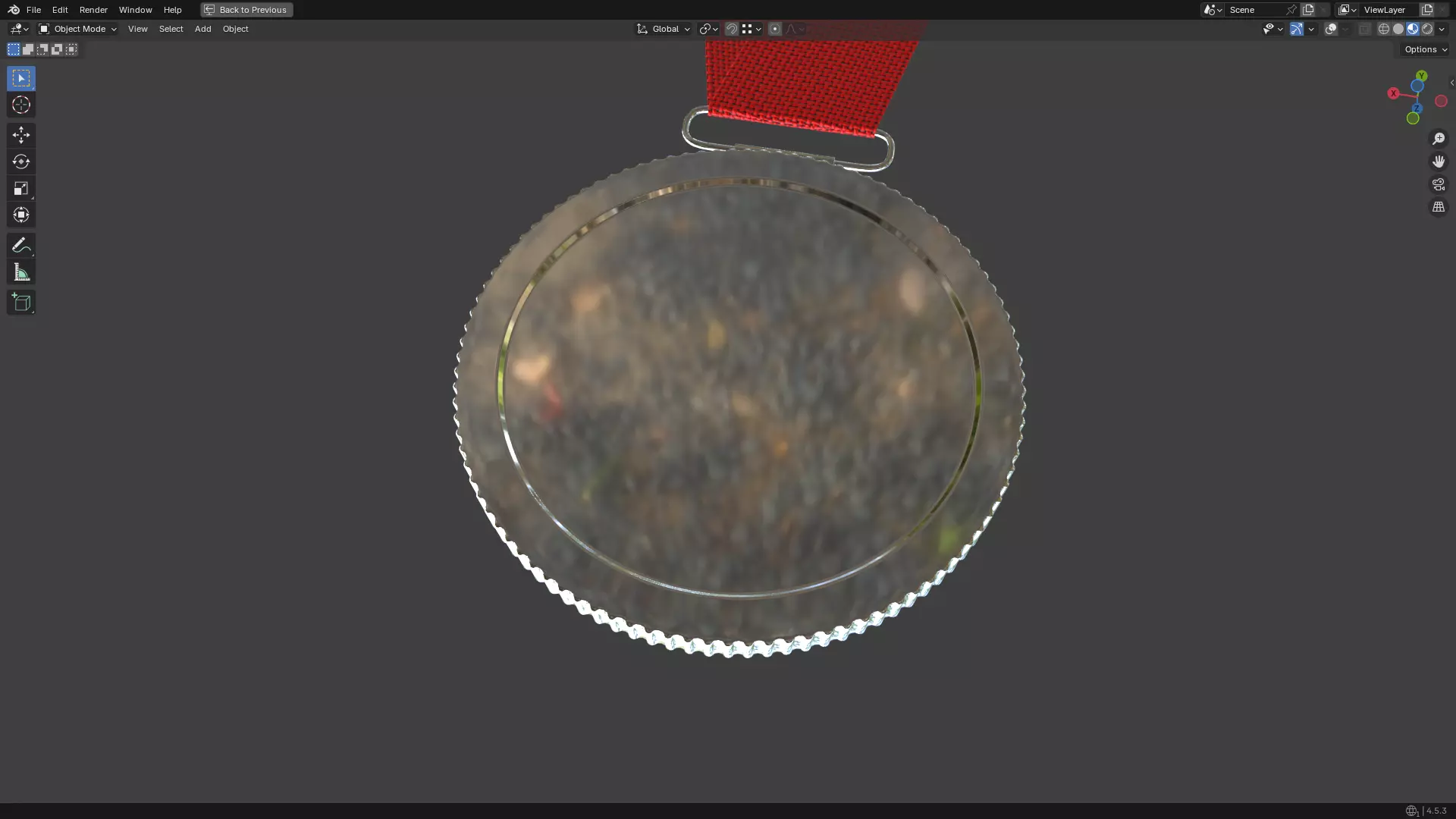 Silver Medal PBR 3D model_23