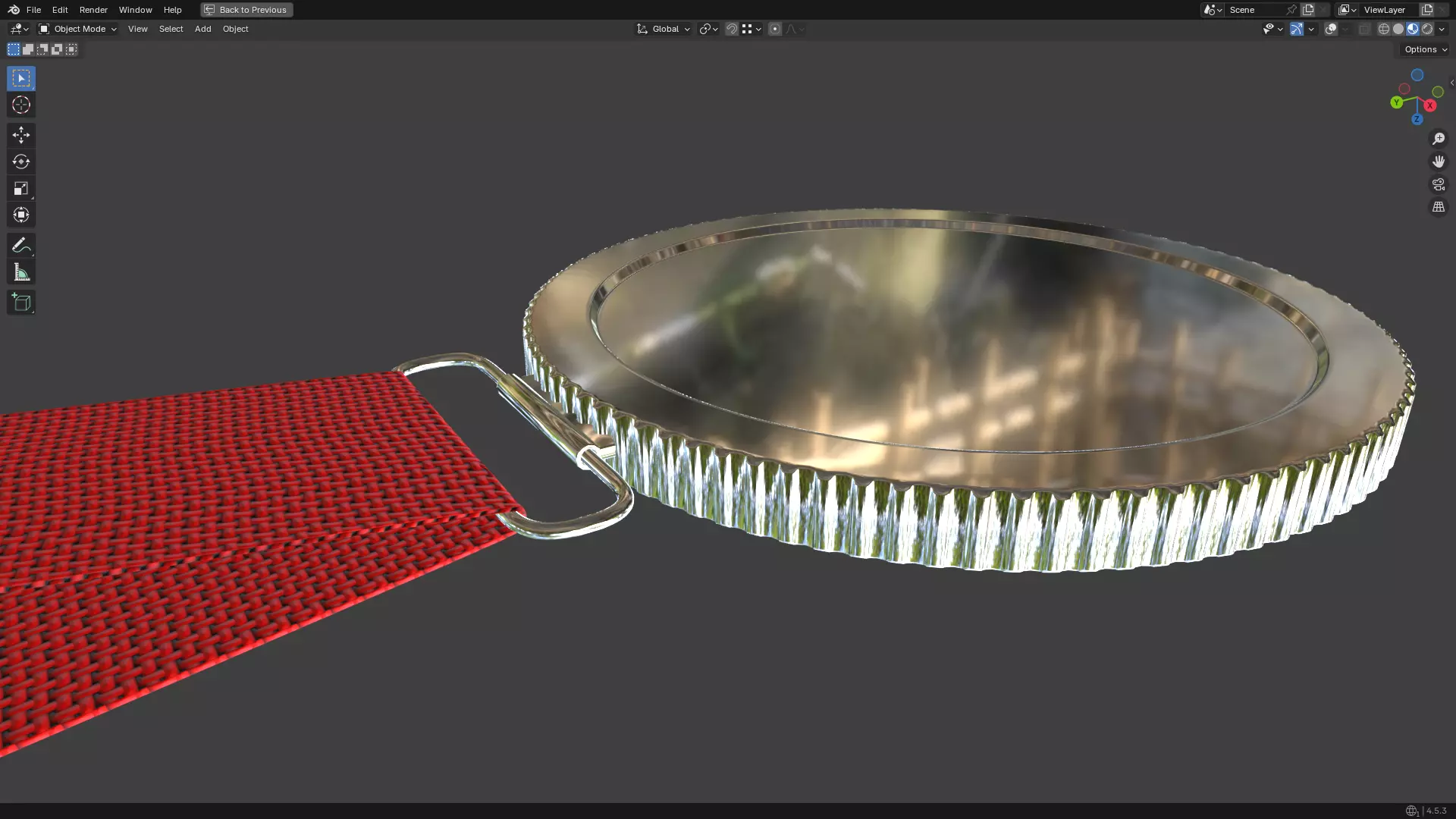Silver Medal PBR 3D model_22