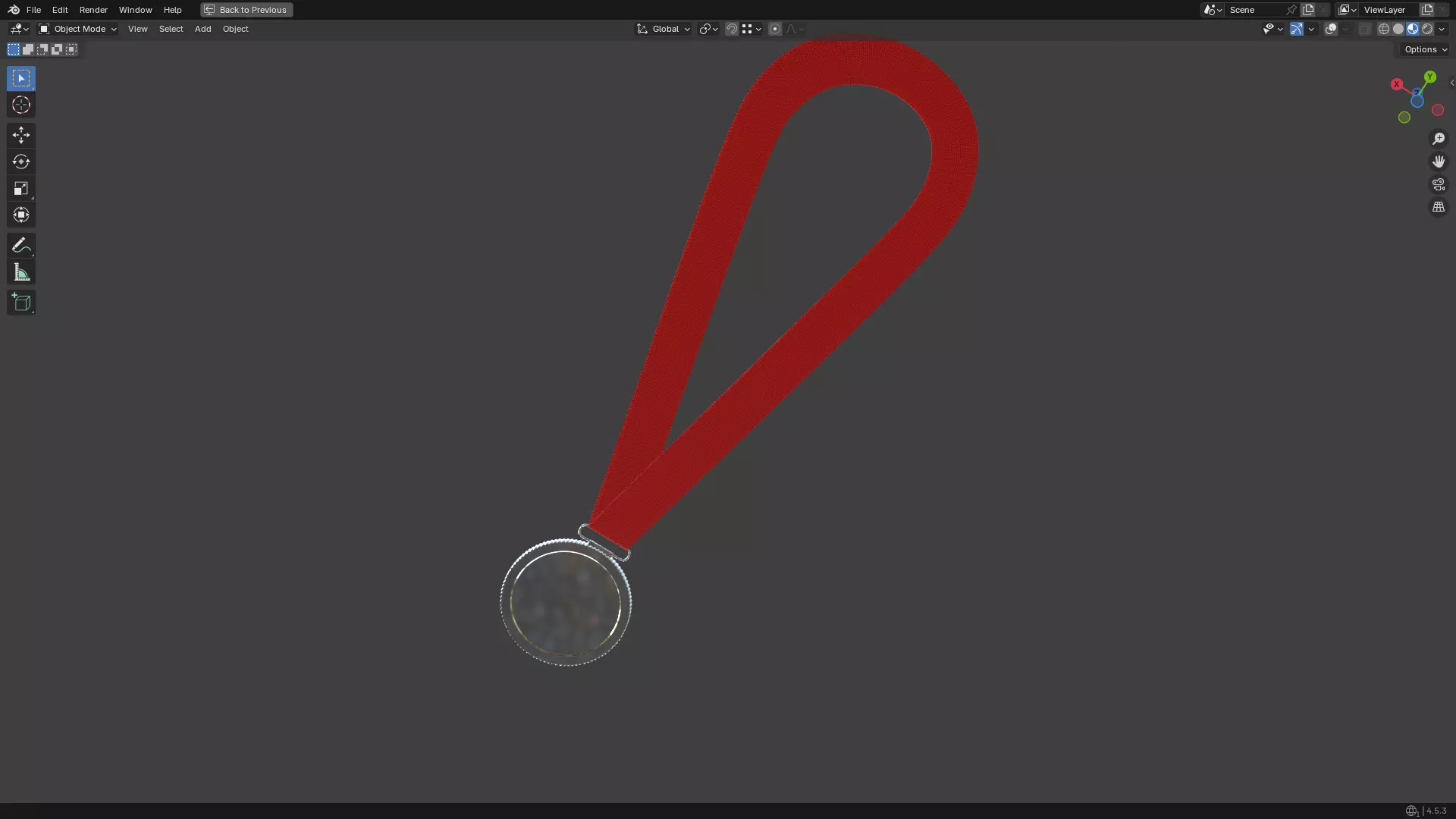 Silver Medal PBR 3D model_25