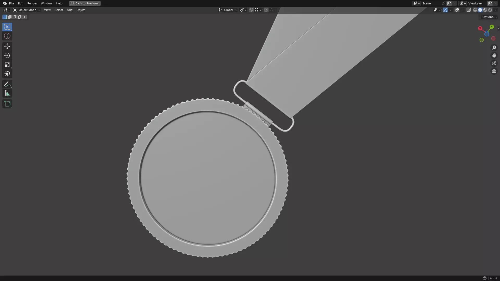 Silver Medal PBR 3D model_10