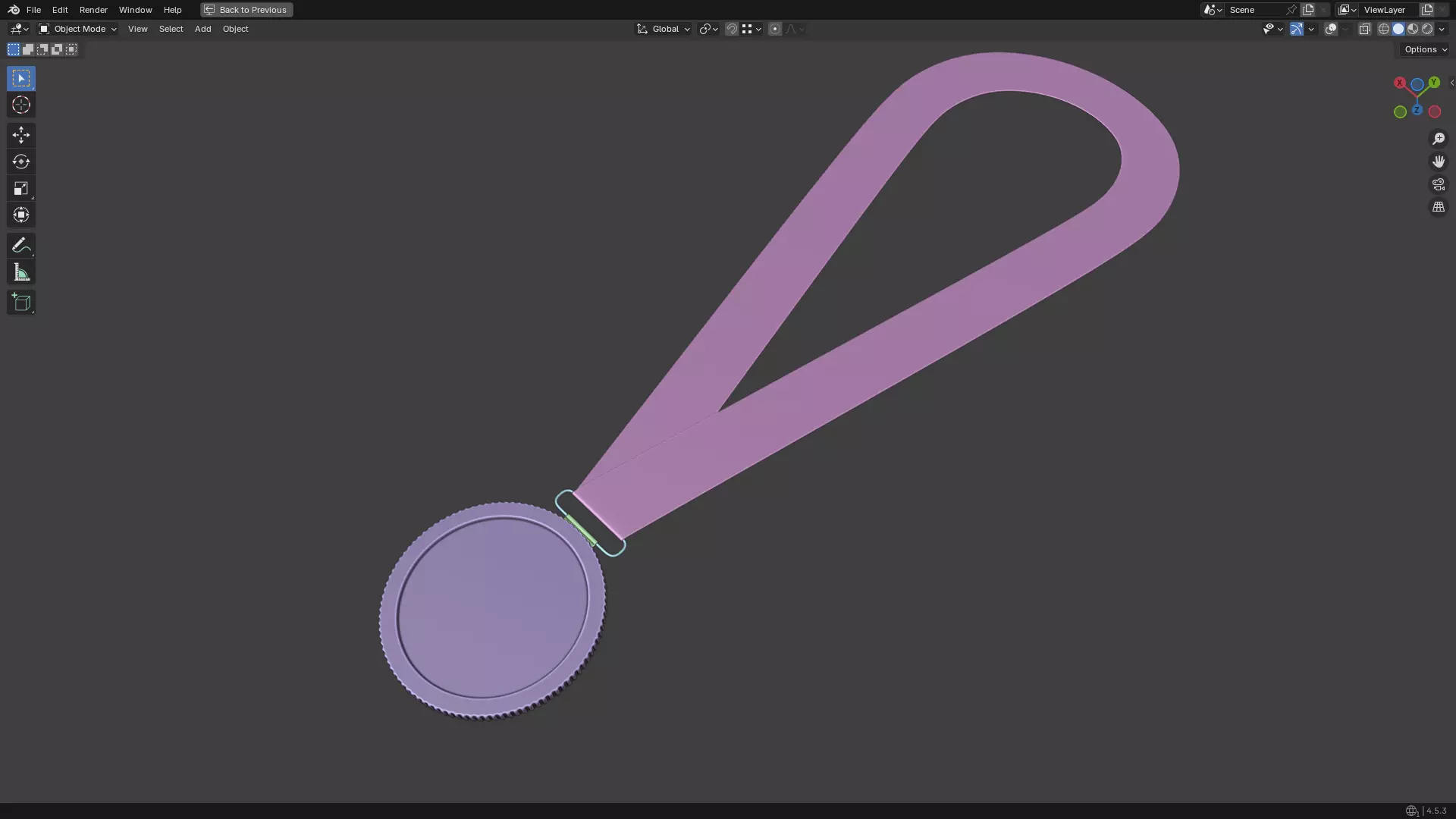 Silver Medal PBR 3D model_12