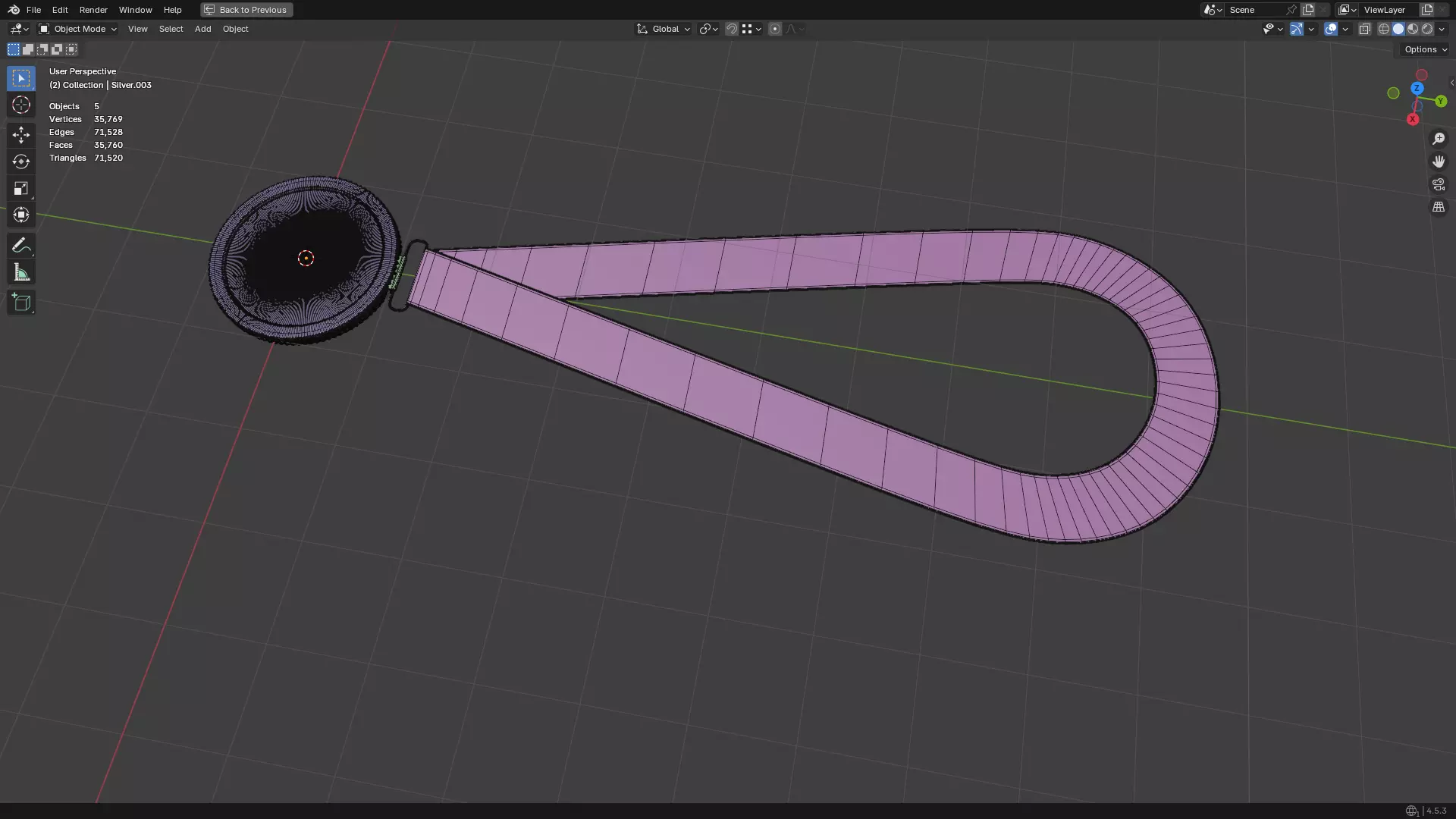 Silver Medal PBR 3D model_30