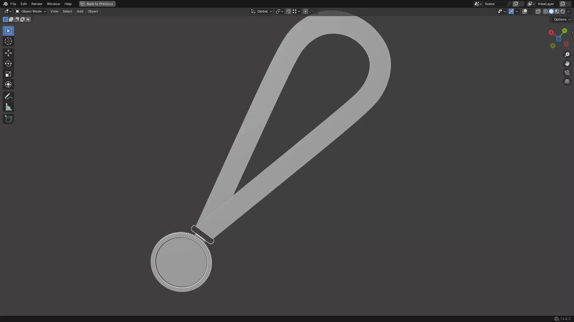 Silver Medal PBR 3D model_8