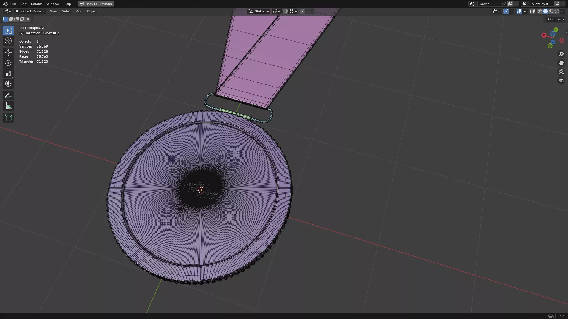 Silver Medal PBR 3D model_26