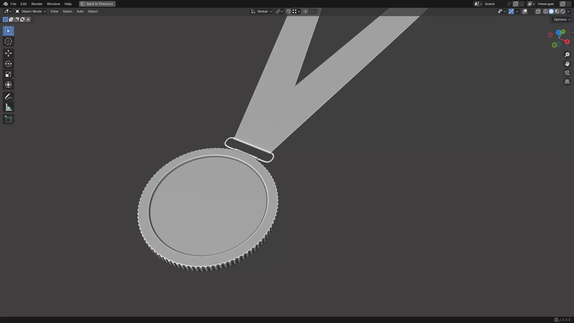 Silver Medal PBR 3D model_4
