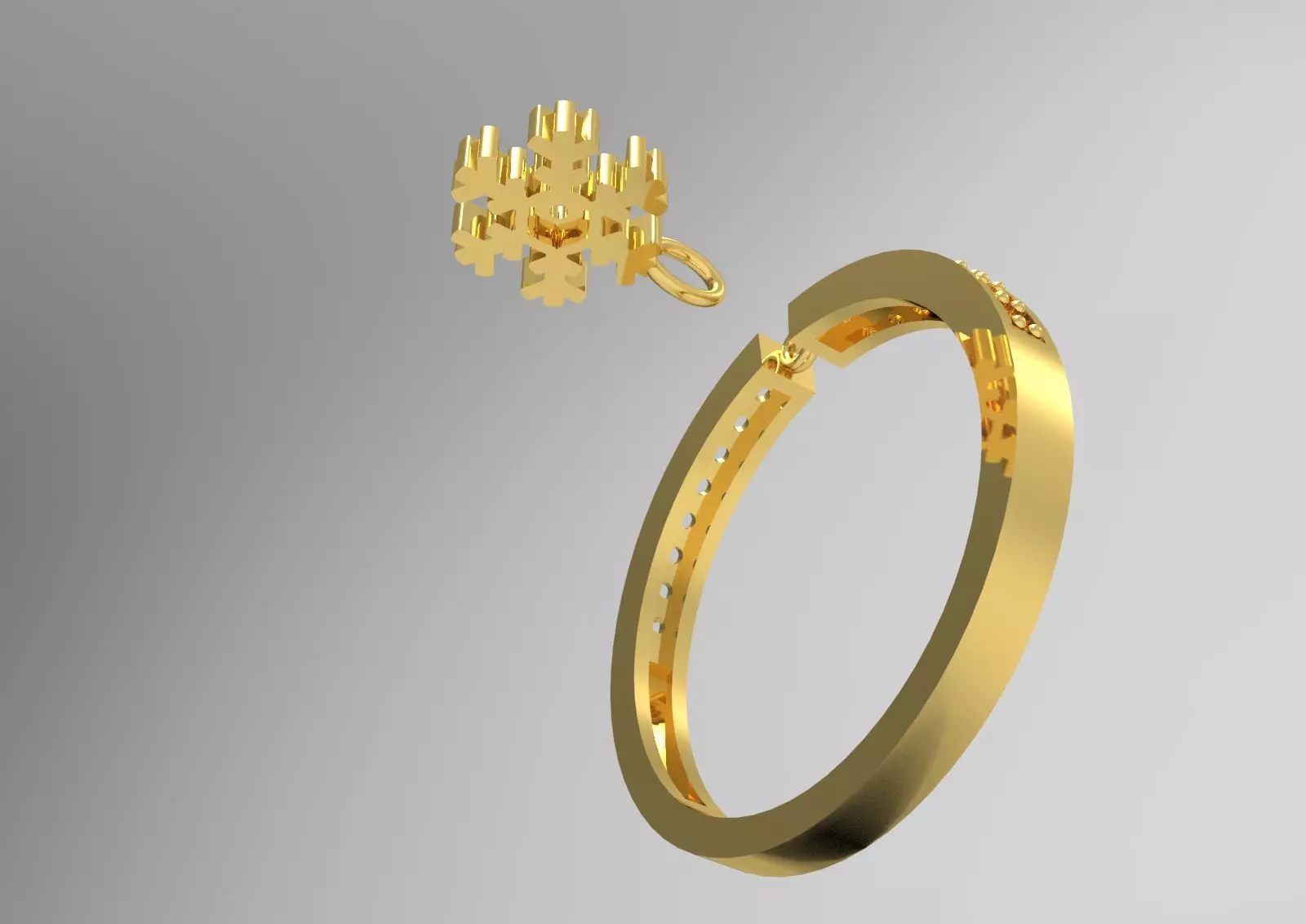 Snow jewelry gold STL 3DM 3D ring jr00282 3D print model_16