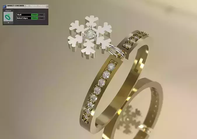 Snow jewelry gold STL 3DM 3D ring jr00282 3D print model Snow jewelry gold STL 3DM 3D ring jr00282 3D print model