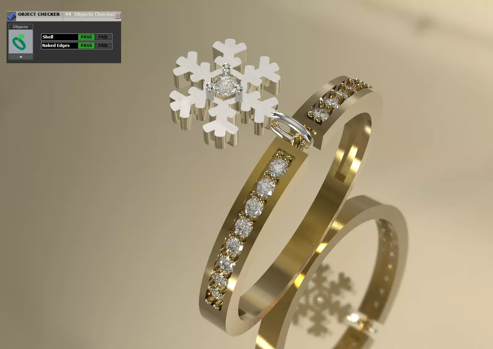 Snow jewelry gold STL 3DM 3D ring jr00282 3D print model_0