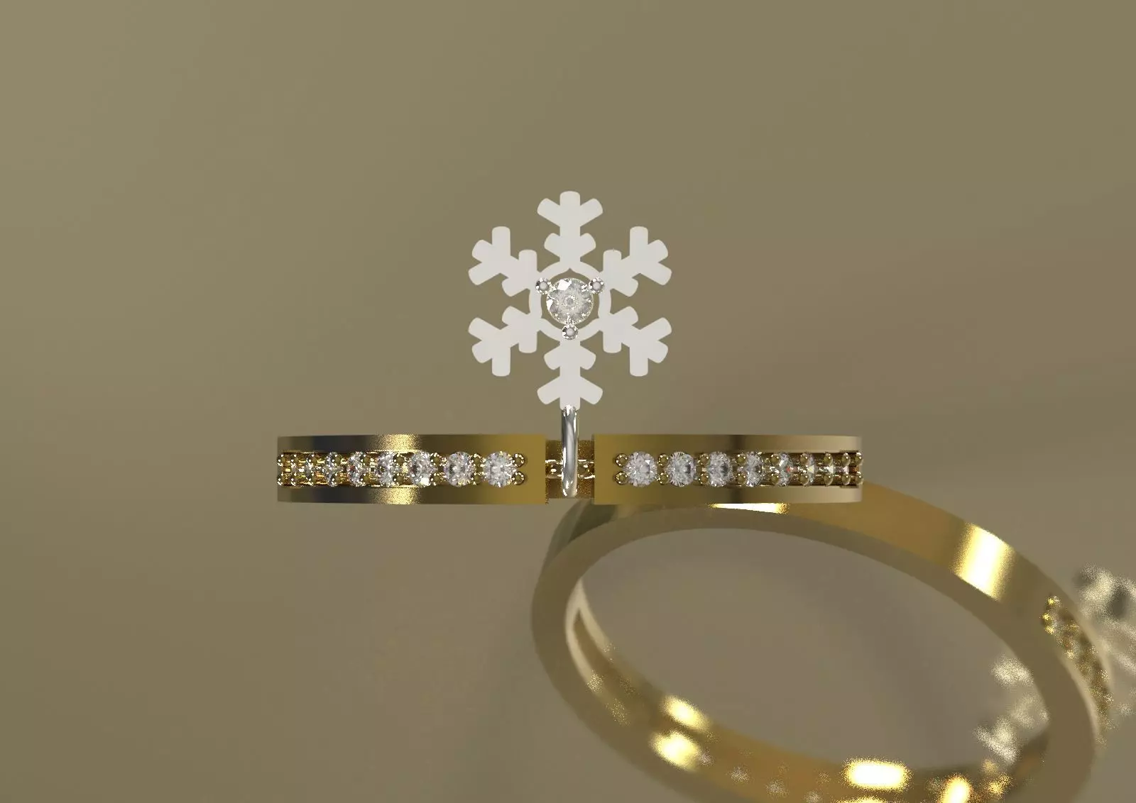 Snow jewelry gold STL 3DM 3D ring jr00282 3D print model_4