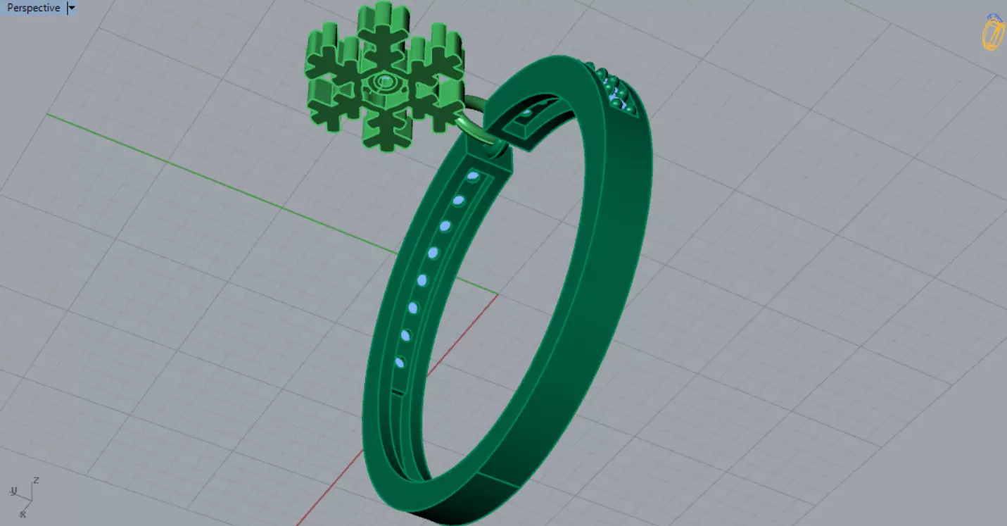 Snow jewelry gold STL 3DM 3D ring jr00282 3D print model_10