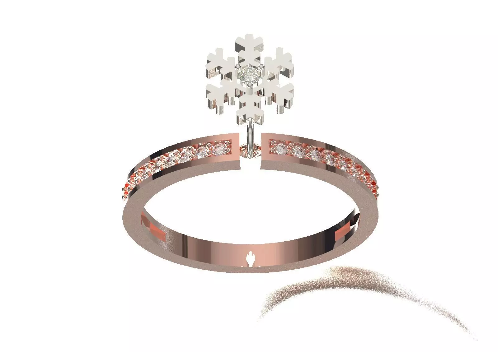 Snow jewelry gold STL 3DM 3D ring jr00282 3D print model_12