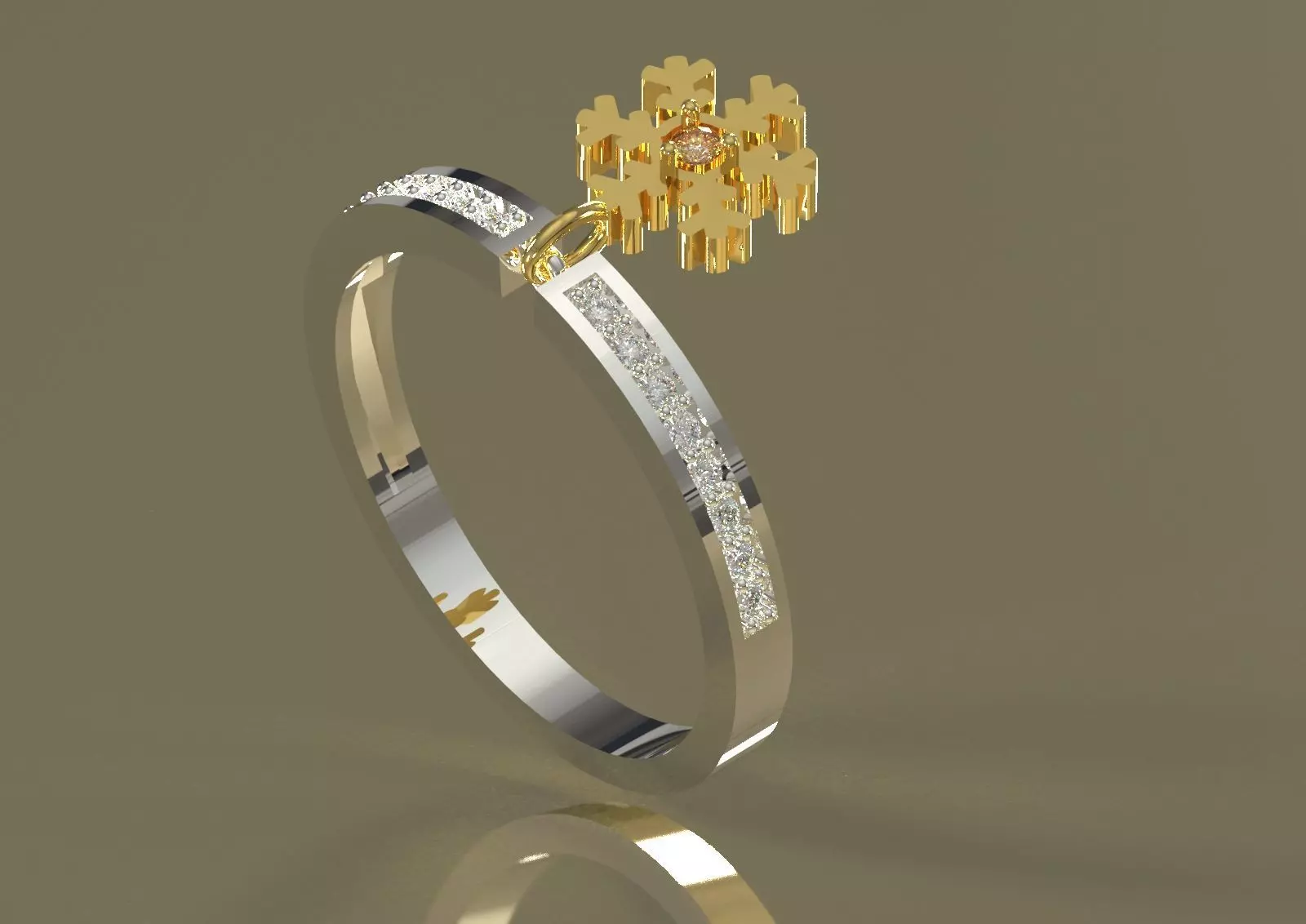 Snow jewelry gold STL 3DM 3D ring jr00282 3D print model_11