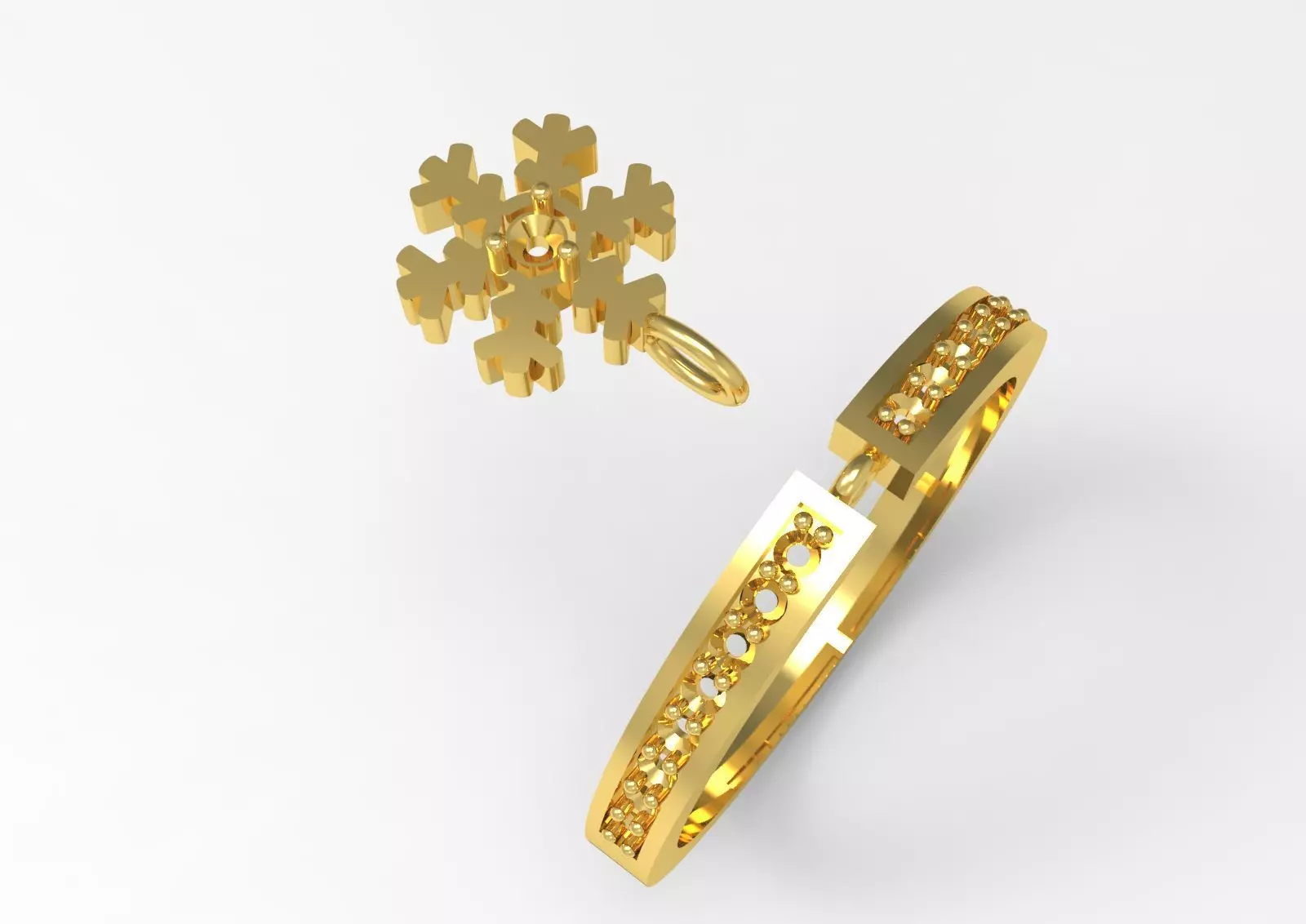 Snow jewelry gold STL 3DM 3D ring jr00282 3D print model_15