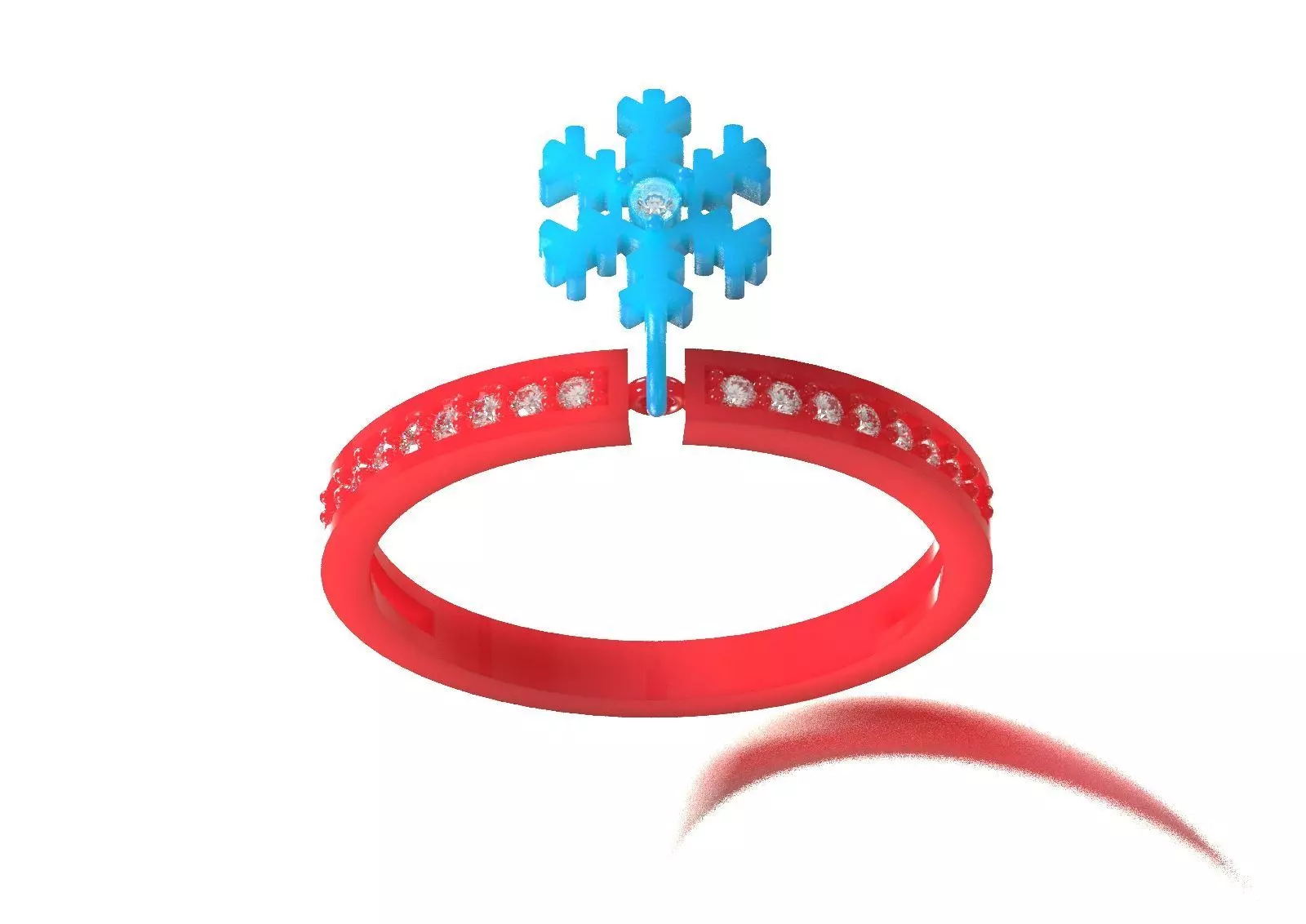 Snow jewelry gold STL 3DM 3D ring jr00282 3D print model_13