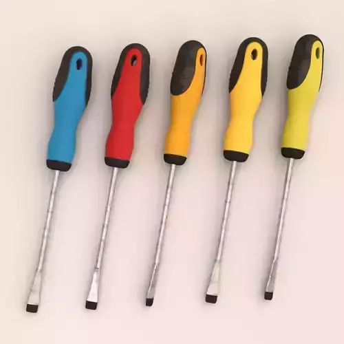 screwdriver set Low-poly 3D model