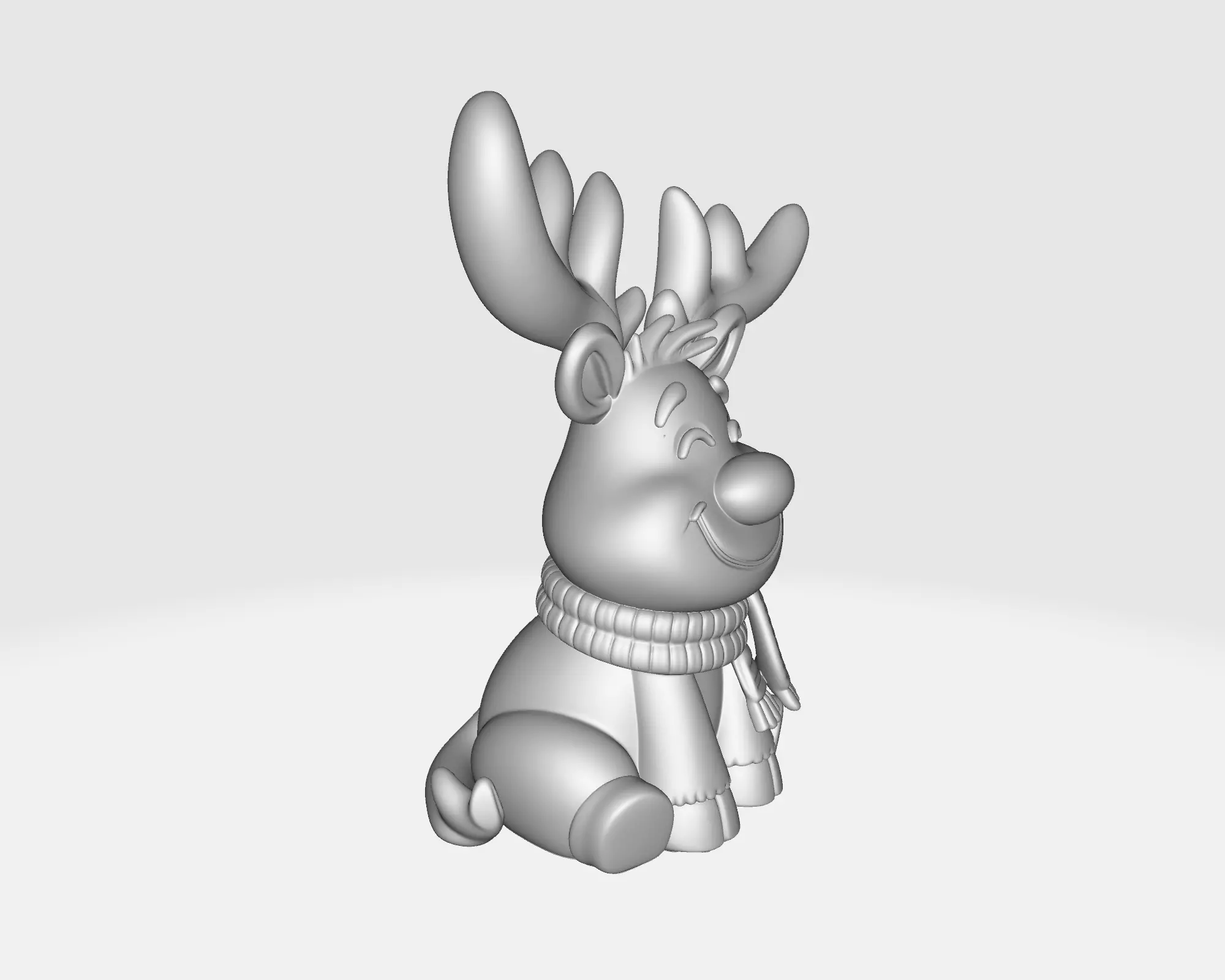 Cute Rudolph Reindeer Christmas Reindeer Holiday Ornament 3D print model_1