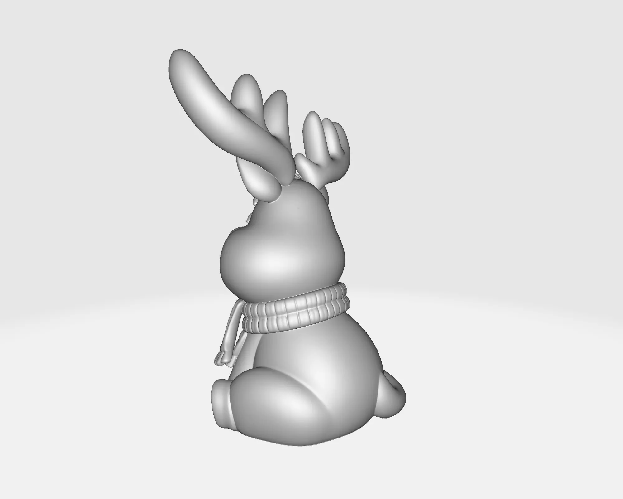 Cute Rudolph Reindeer Christmas Reindeer Holiday Ornament 3D print model_3