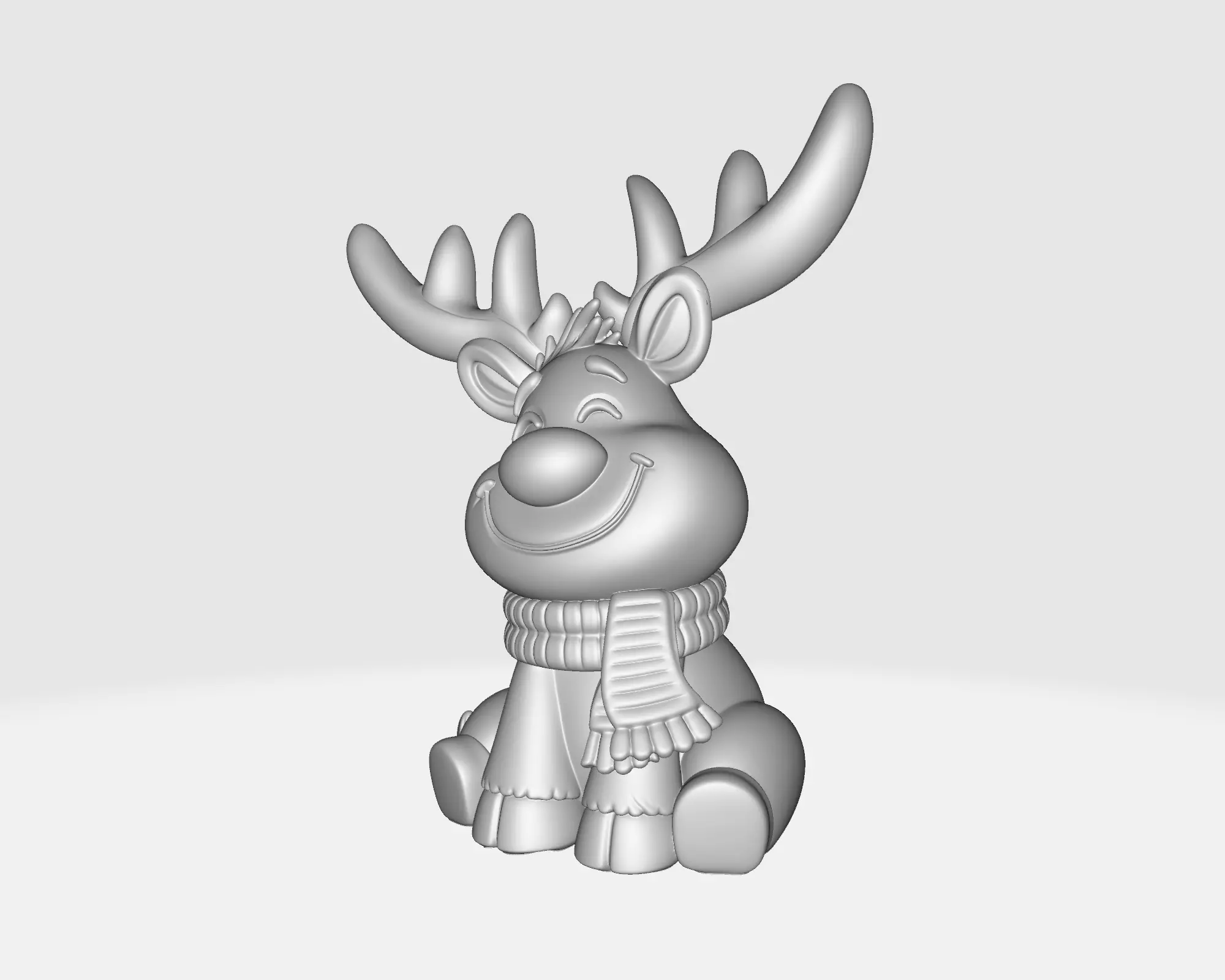 Cute Rudolph Reindeer Christmas Reindeer Holiday Ornament 3D print model_2