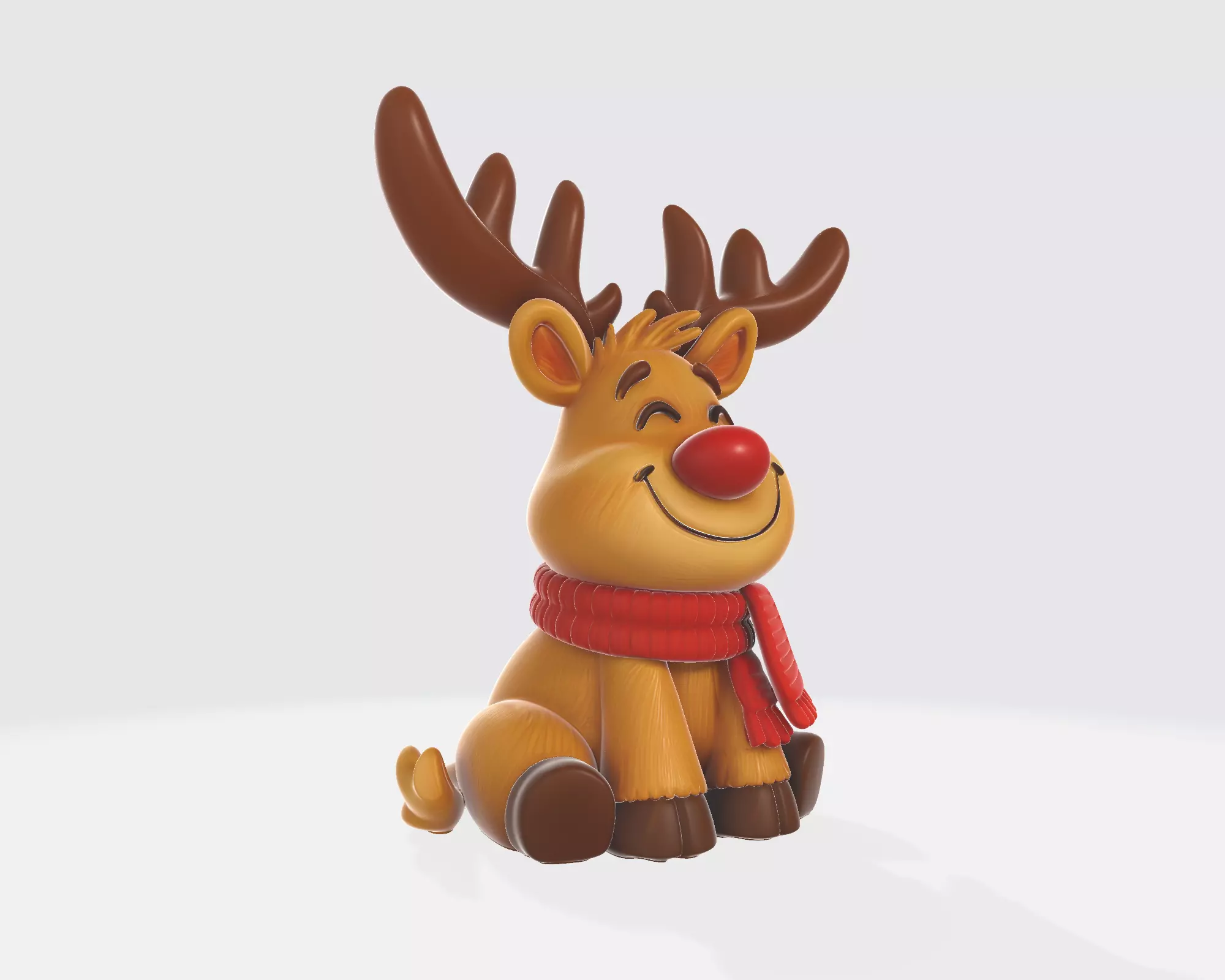 Cute Rudolph Reindeer Christmas Reindeer Holiday Ornament 3D print model_7