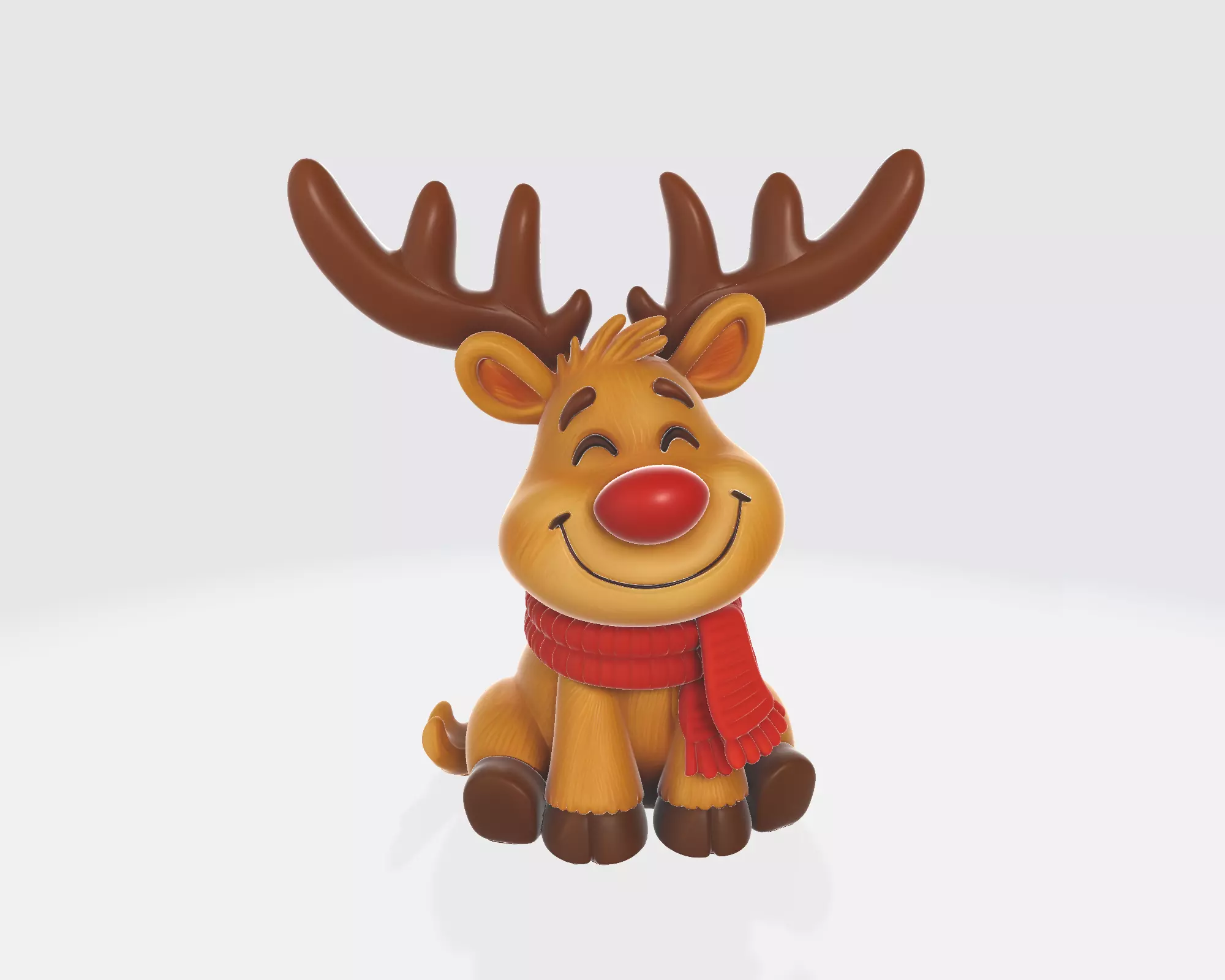Cute Rudolph Reindeer Christmas Reindeer Holiday Ornament 3D print model_4