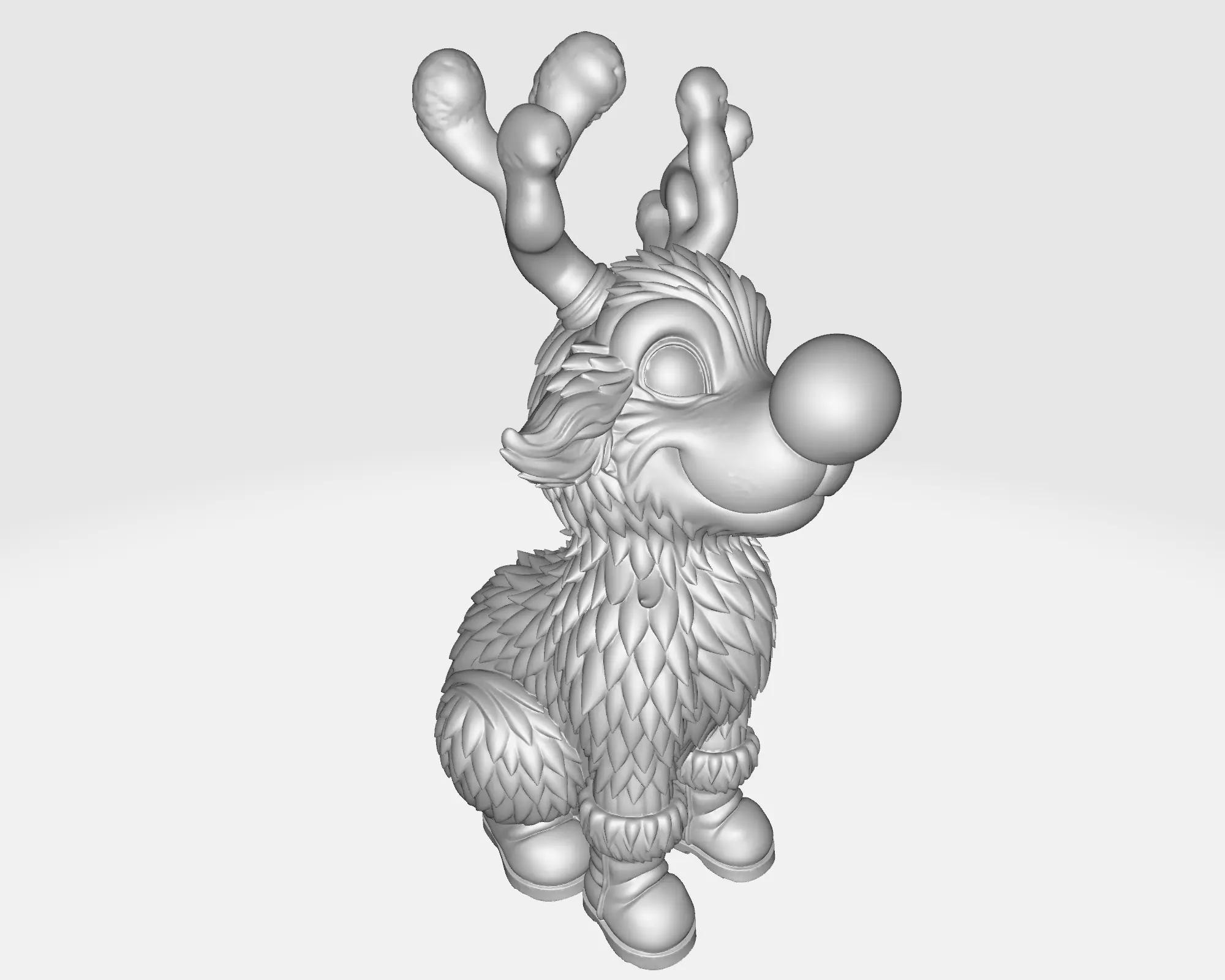 Cute Rudolph Reindeer Christmas Decor Festive Holiday Ornament 3D print model_2