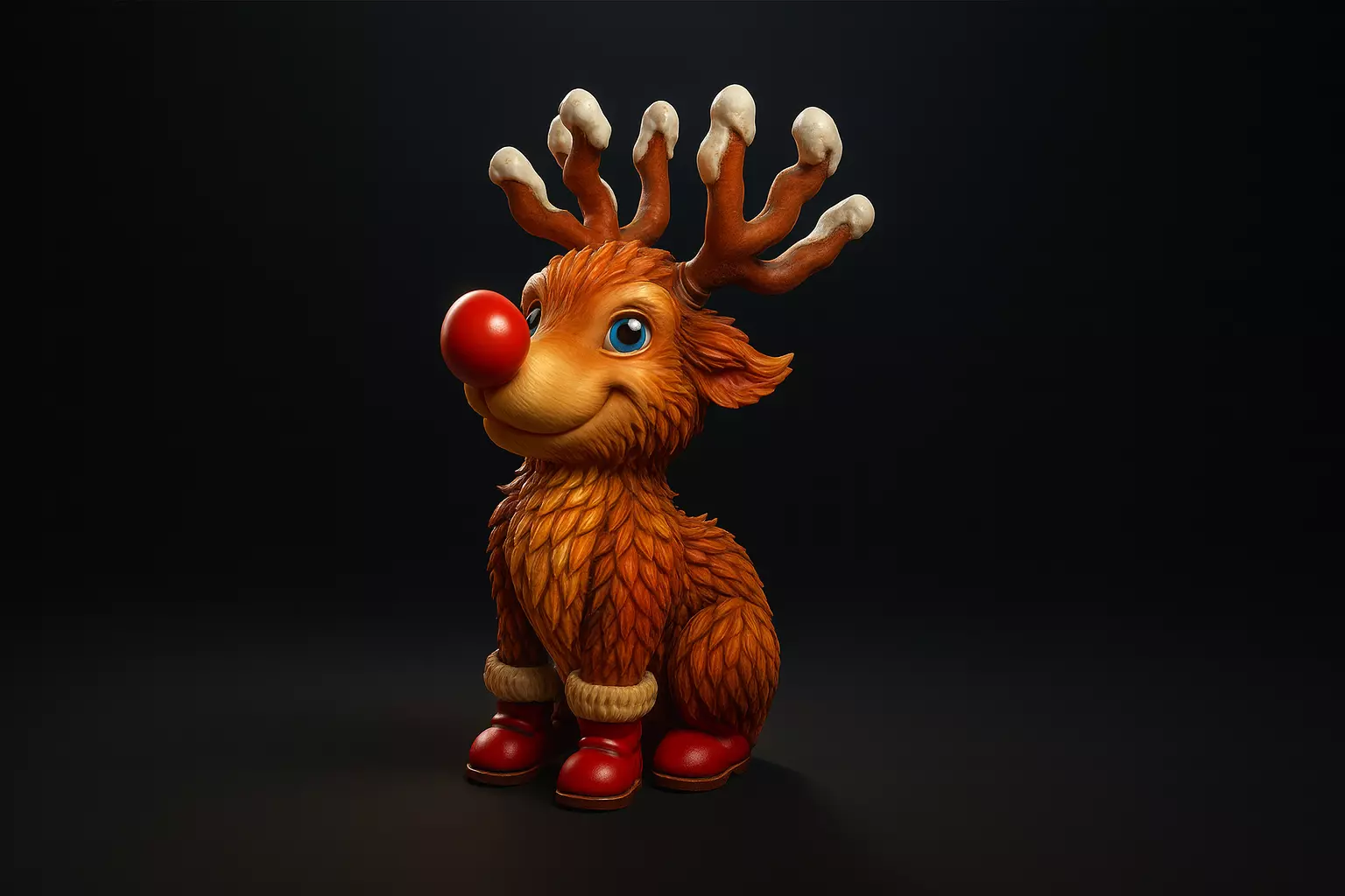Cute Rudolph Reindeer Christmas Decor Festive Holiday Ornament 3D print model_0