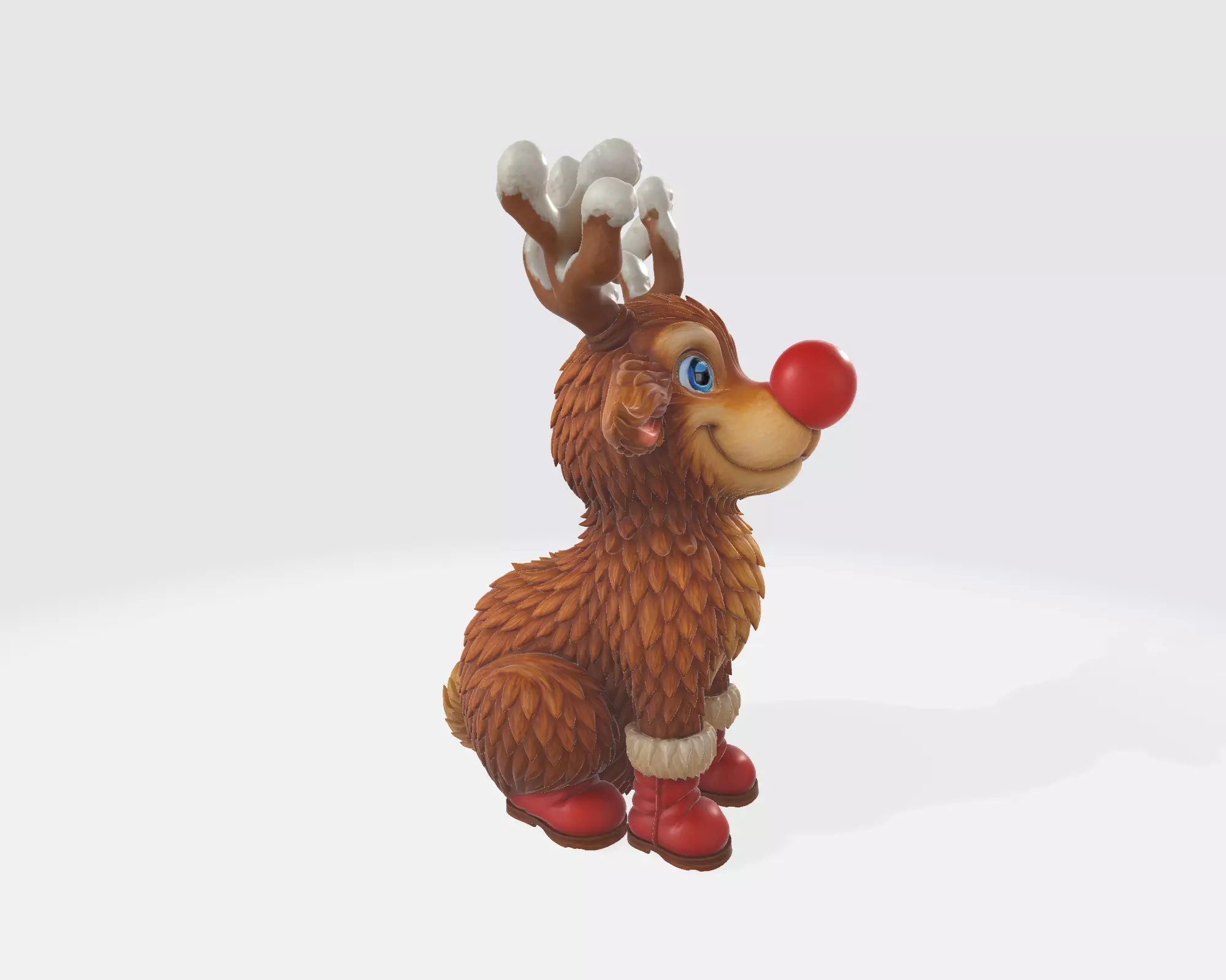 Cute Rudolph Reindeer Christmas Decor Festive Holiday Ornament 3D print model_8