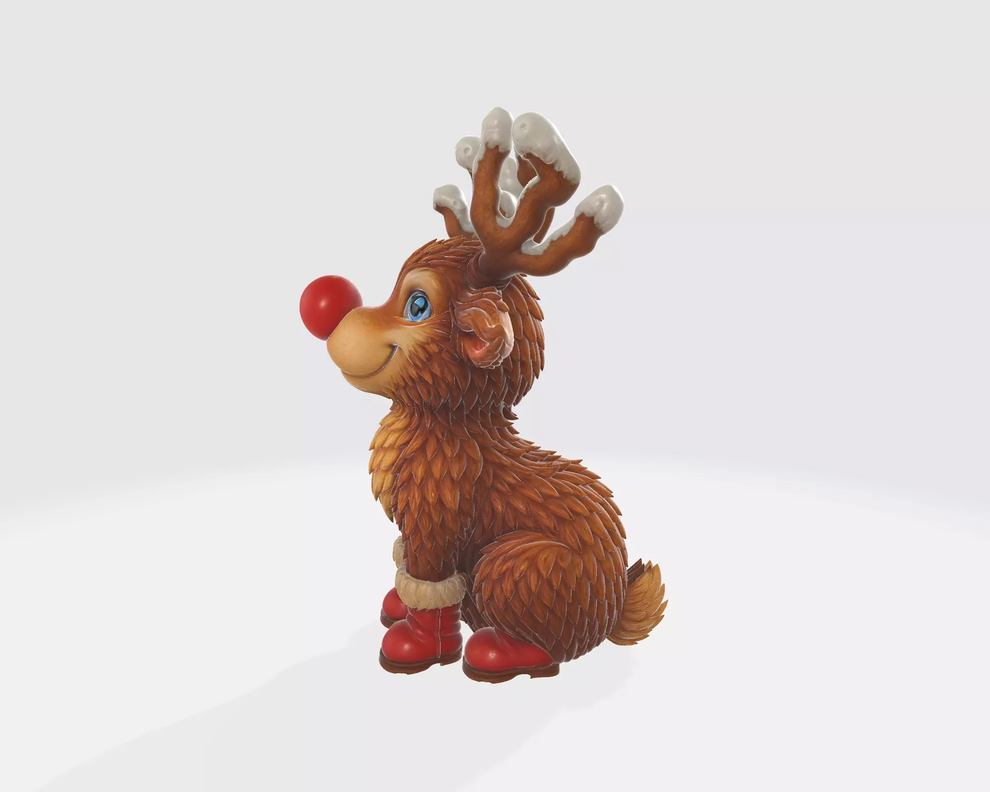 Cute Rudolph Reindeer Christmas Decor Festive Holiday Ornament 3D print model_6