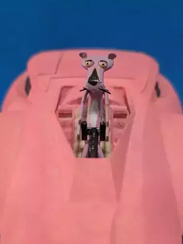 Pantera Rosa coche para impresion STL Pink Panther Car Model