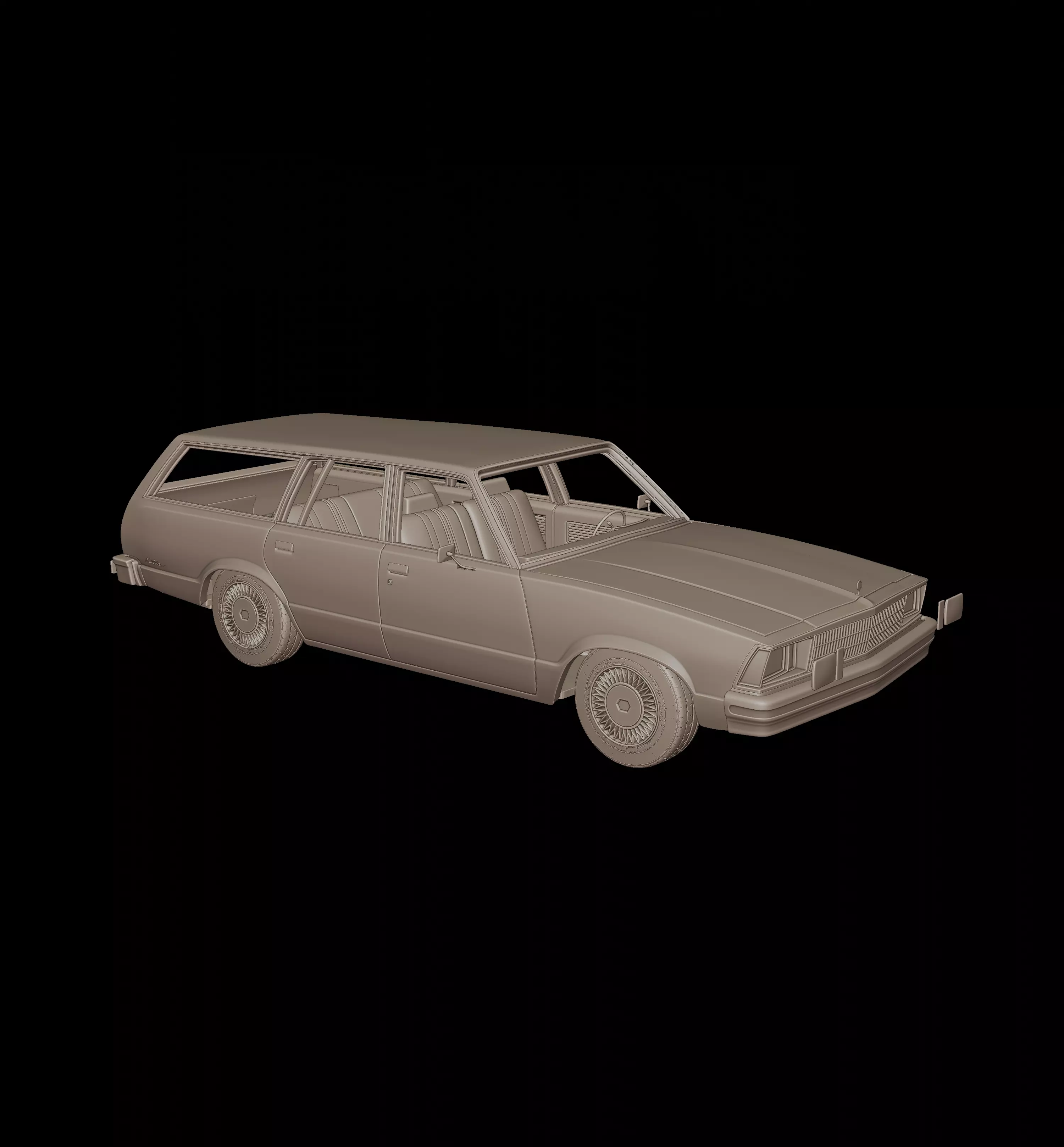 Chevrolet malibu classic 1980 four doors wagon 3D print model_1