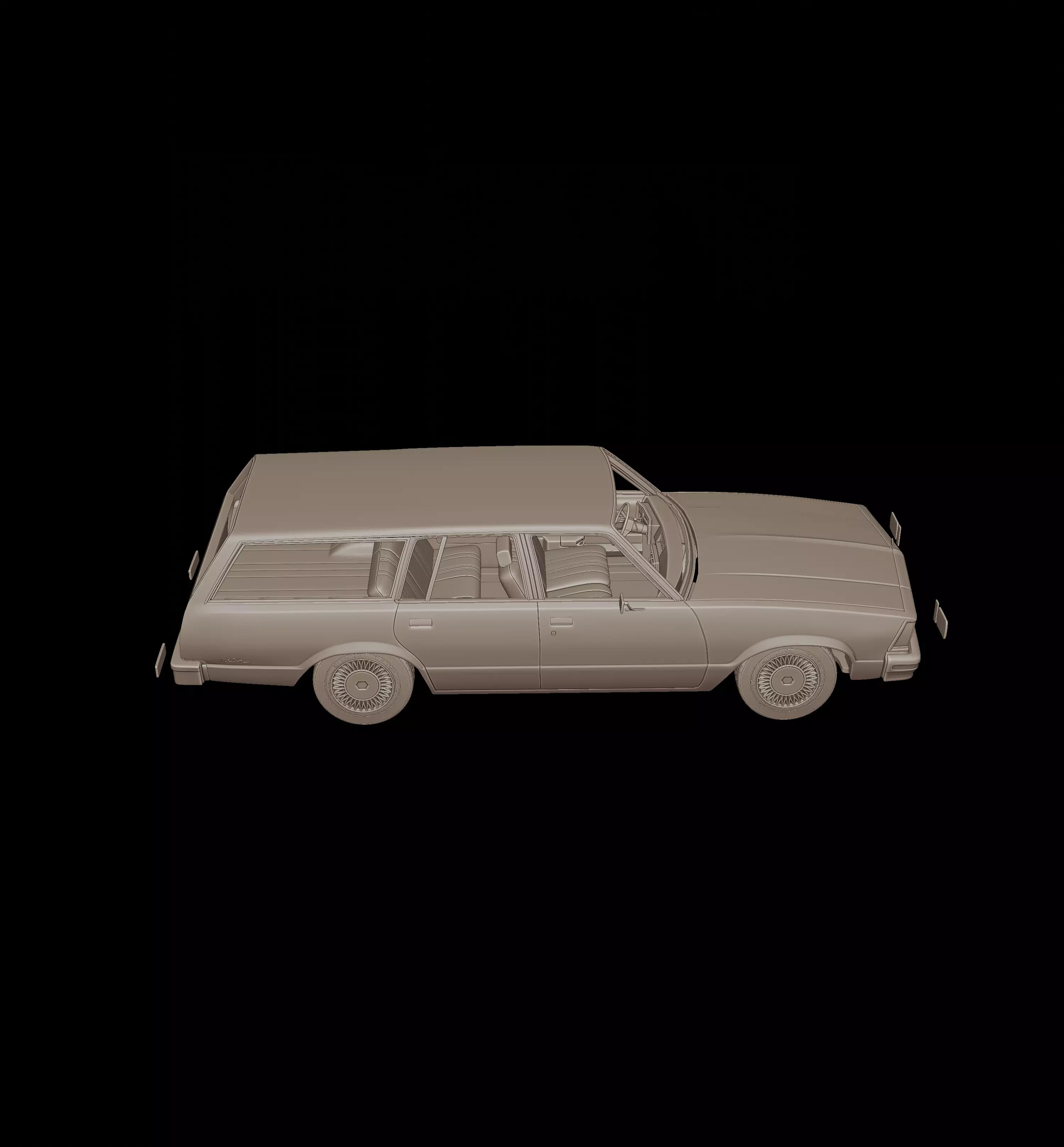Chevrolet malibu classic 1980 four doors wagon 3D print model_2