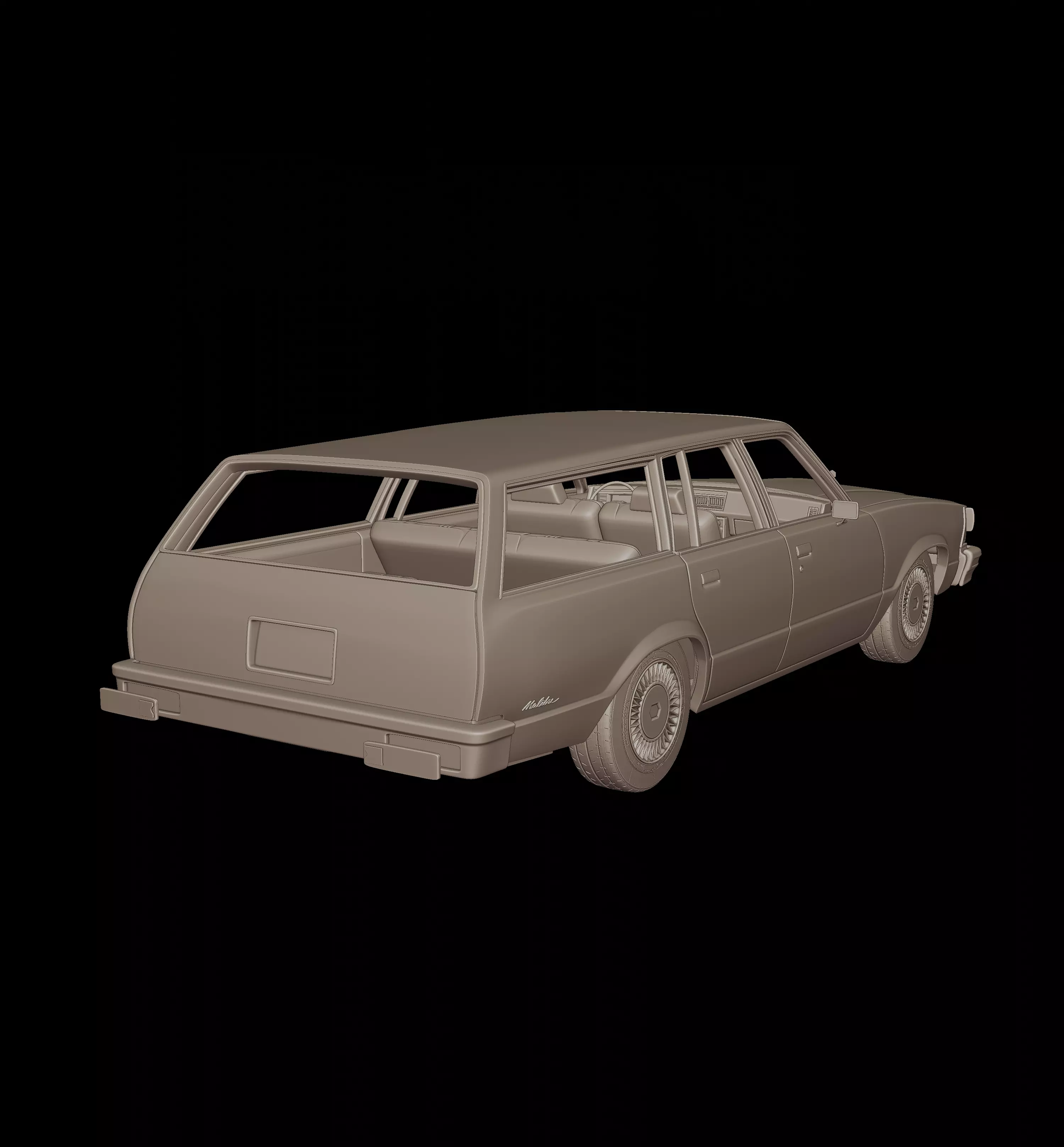 Chevrolet malibu classic 1980 four doors wagon 3D print model_3