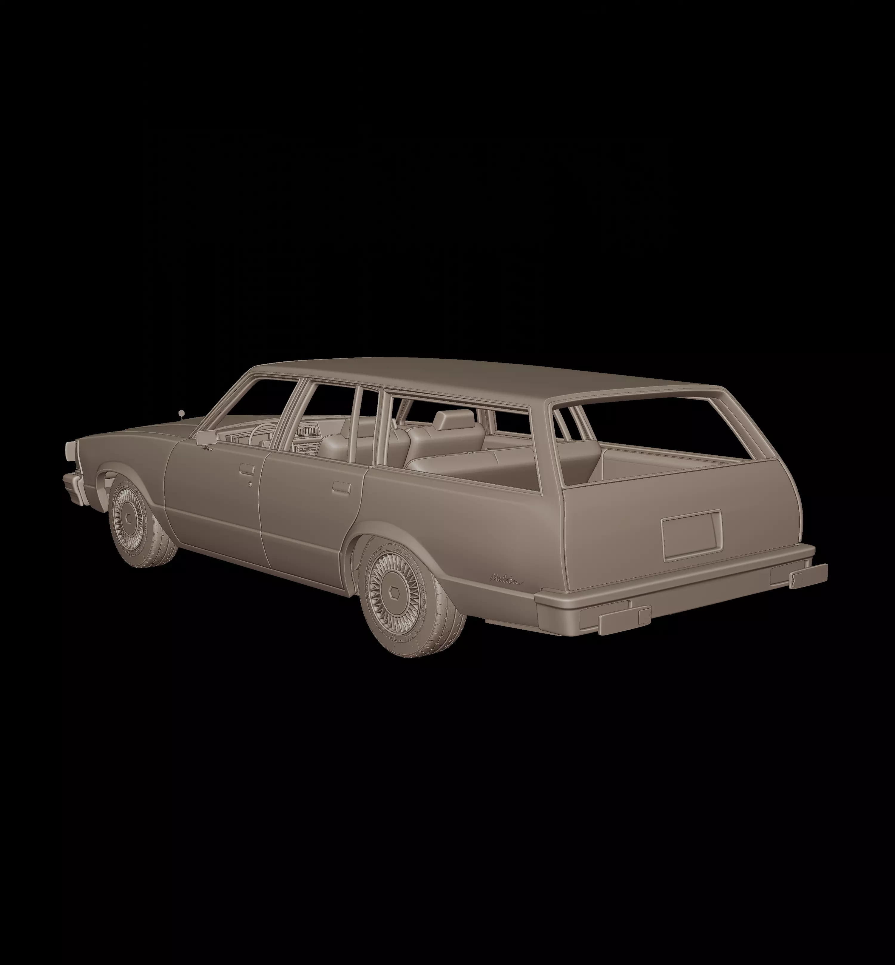Chevrolet malibu classic 1980 four doors wagon 3D print model_4
