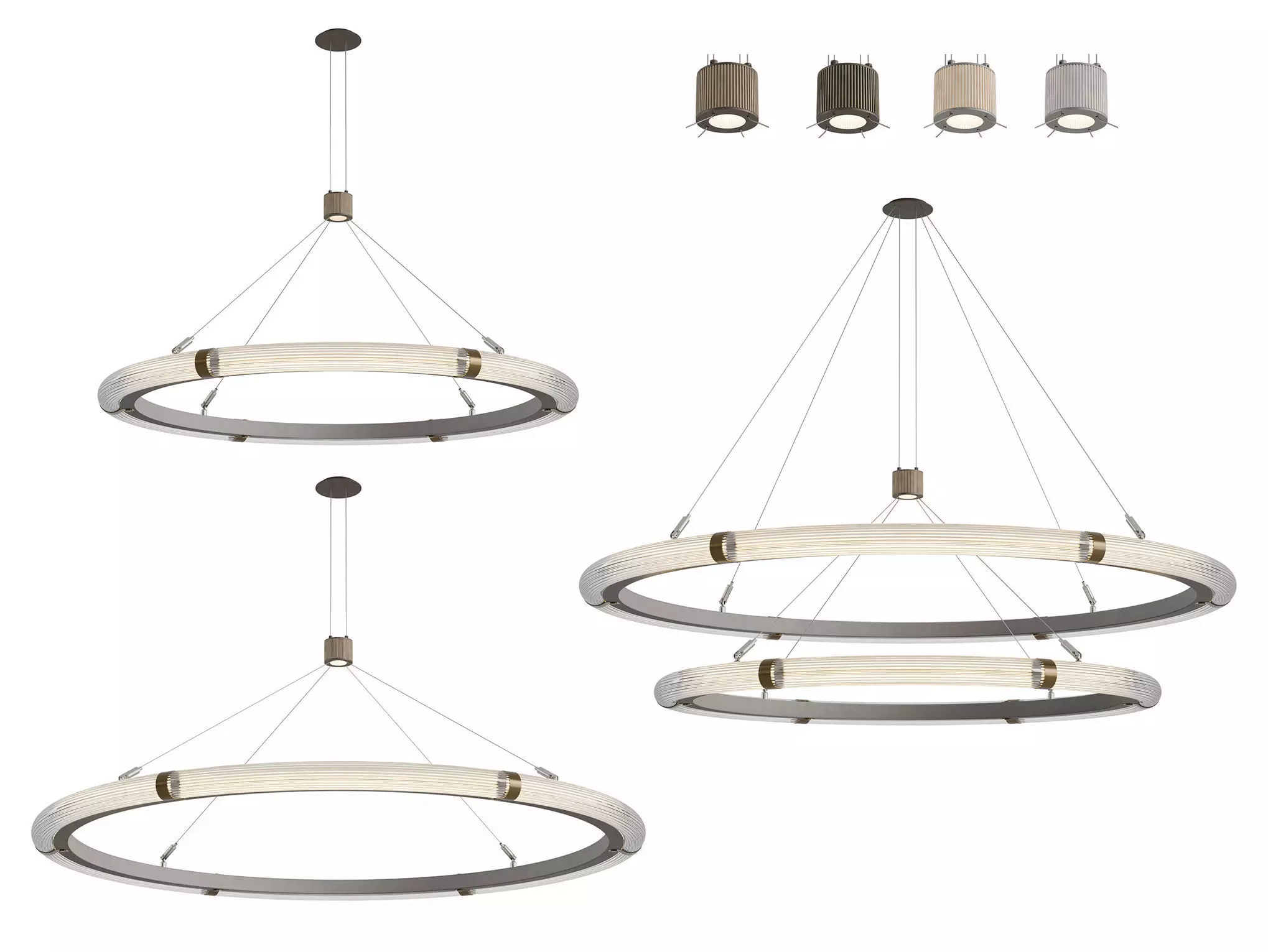 JAdams and Co-Strata Circular Pendant Light -900 -1200 -Two Tier 3D Model Collection_0