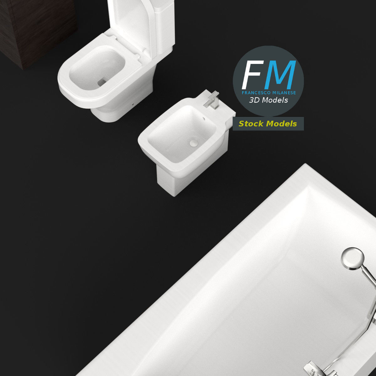 Bathroom set 3D model_2