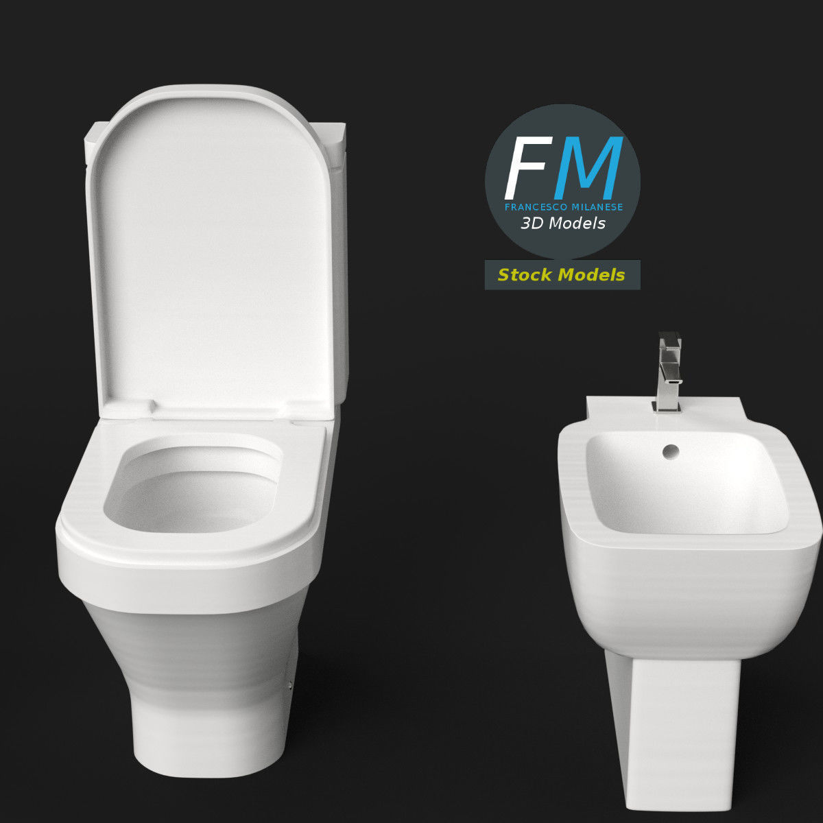 Bathroom set 3D model_5